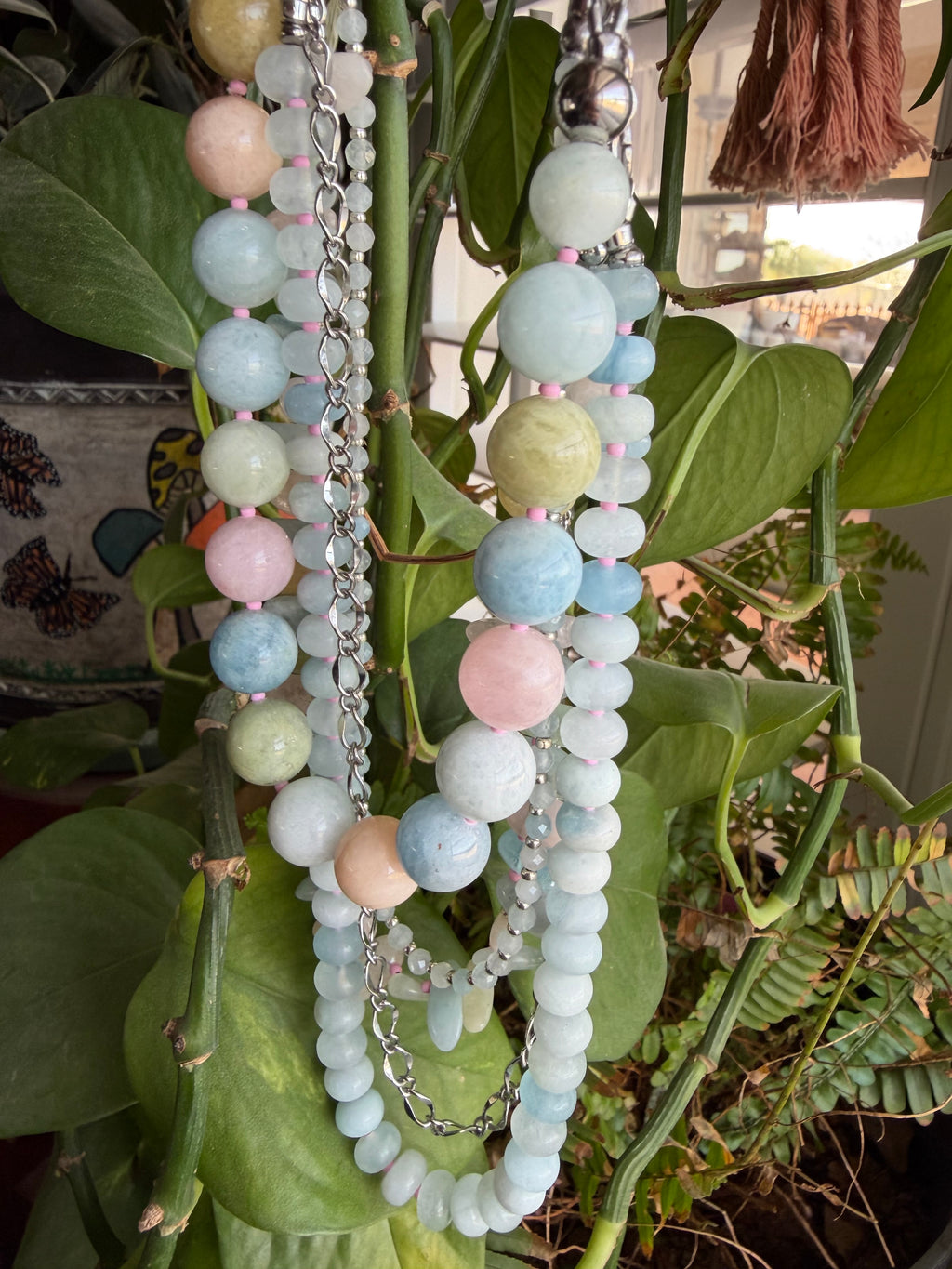 Aquamarine & Morganite Evolve Necklace