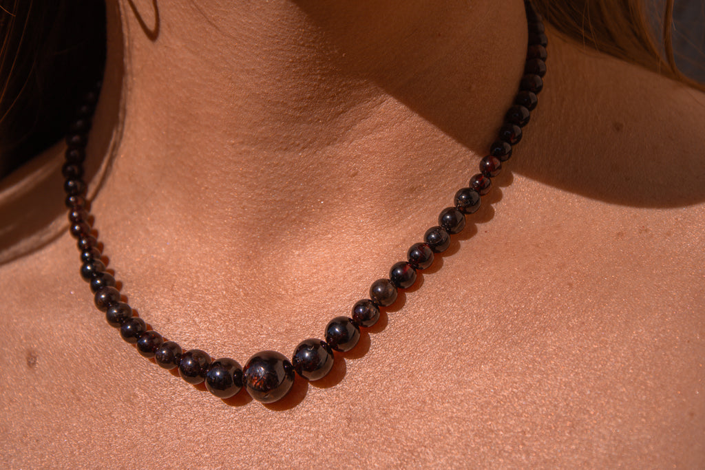 Natural Red Garnet Necklace / Choker