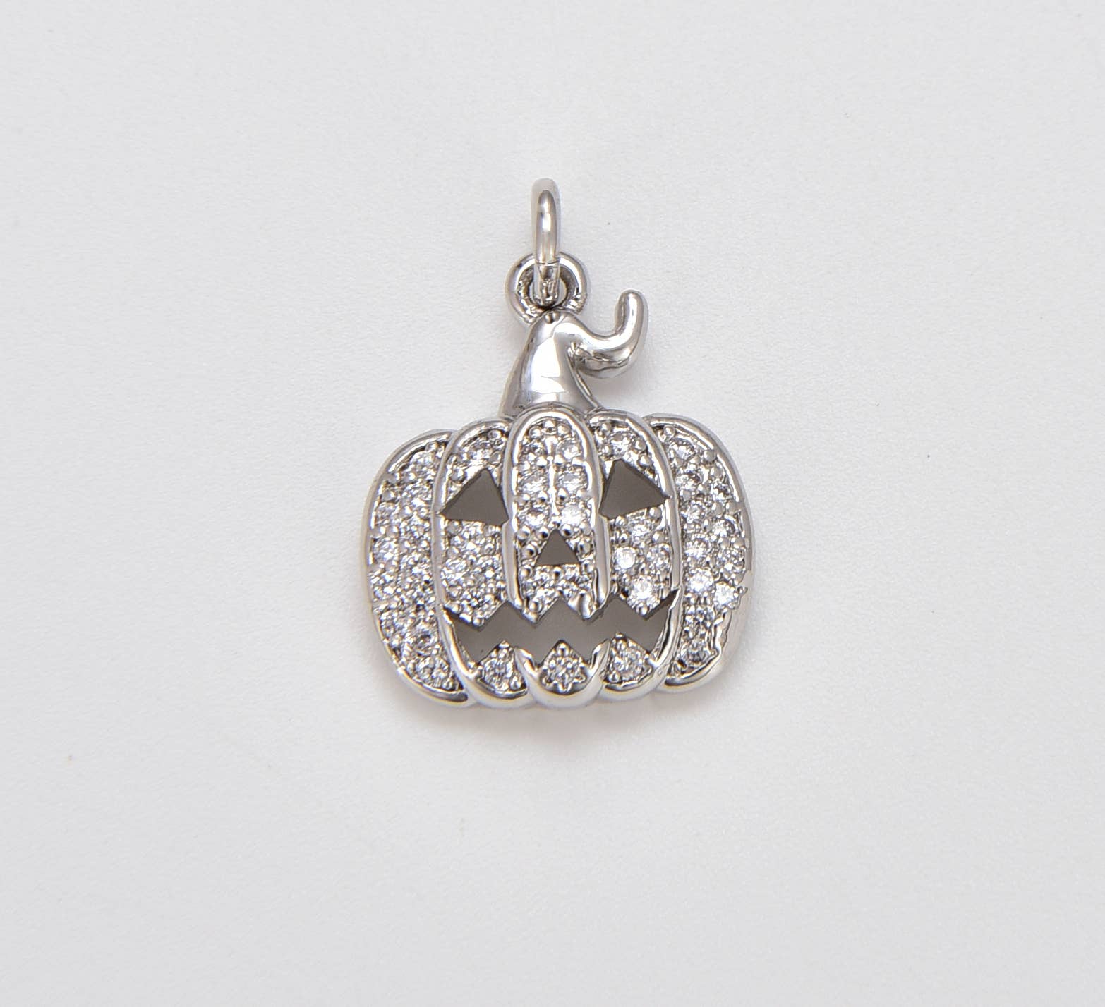 18K Gold Filled Halloween Pumpkin Charm CZ Micro Pave