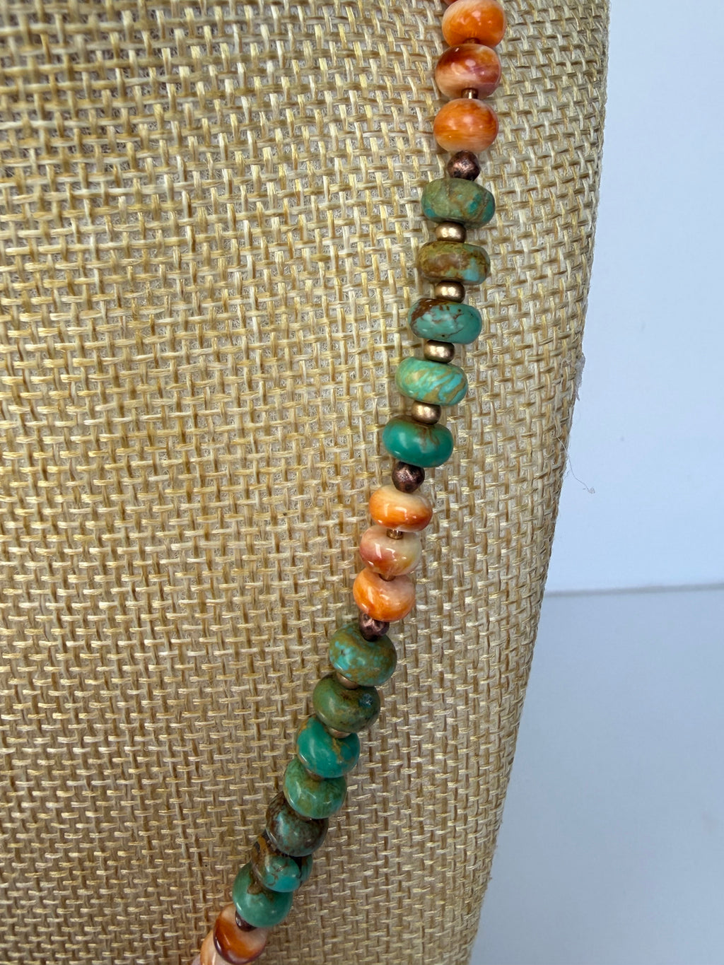 Kingman Turquoise & Spiny Oyster Necklace