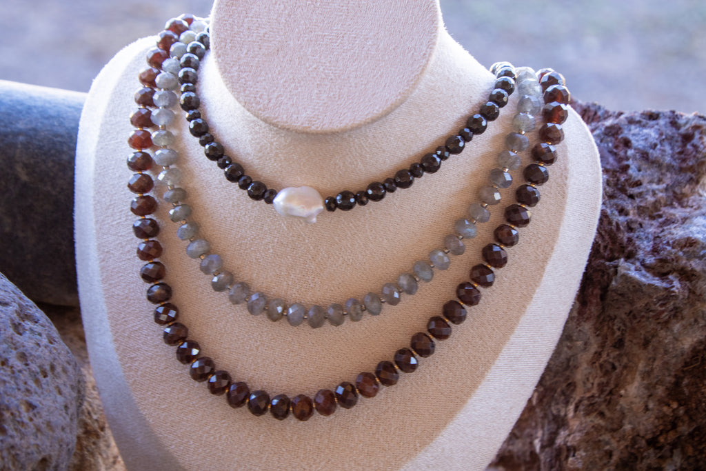 Faceted Garnet Necklace with Vermeil Gold Clasp