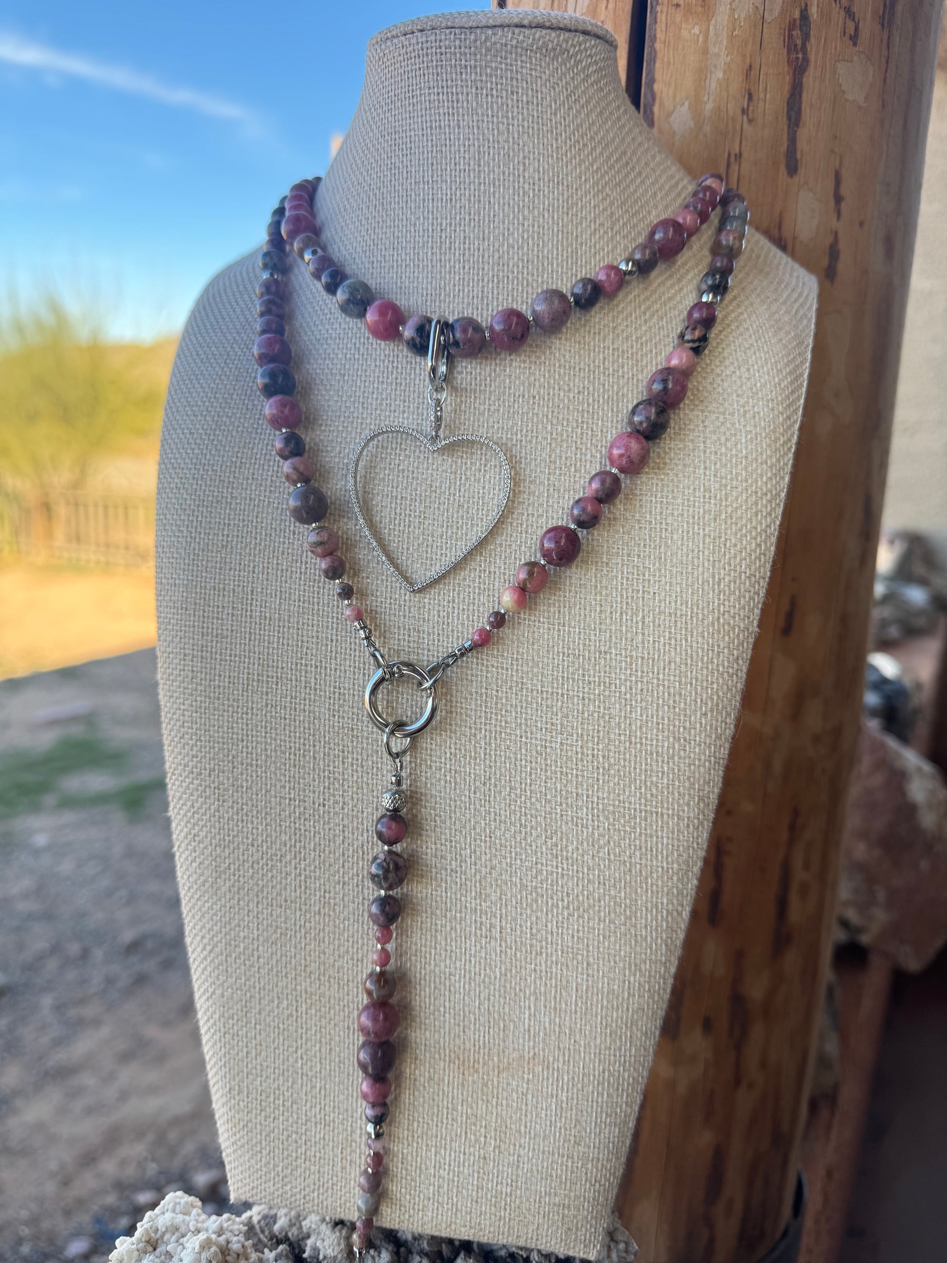 Rhodonite with Matrix Wrap Necklace