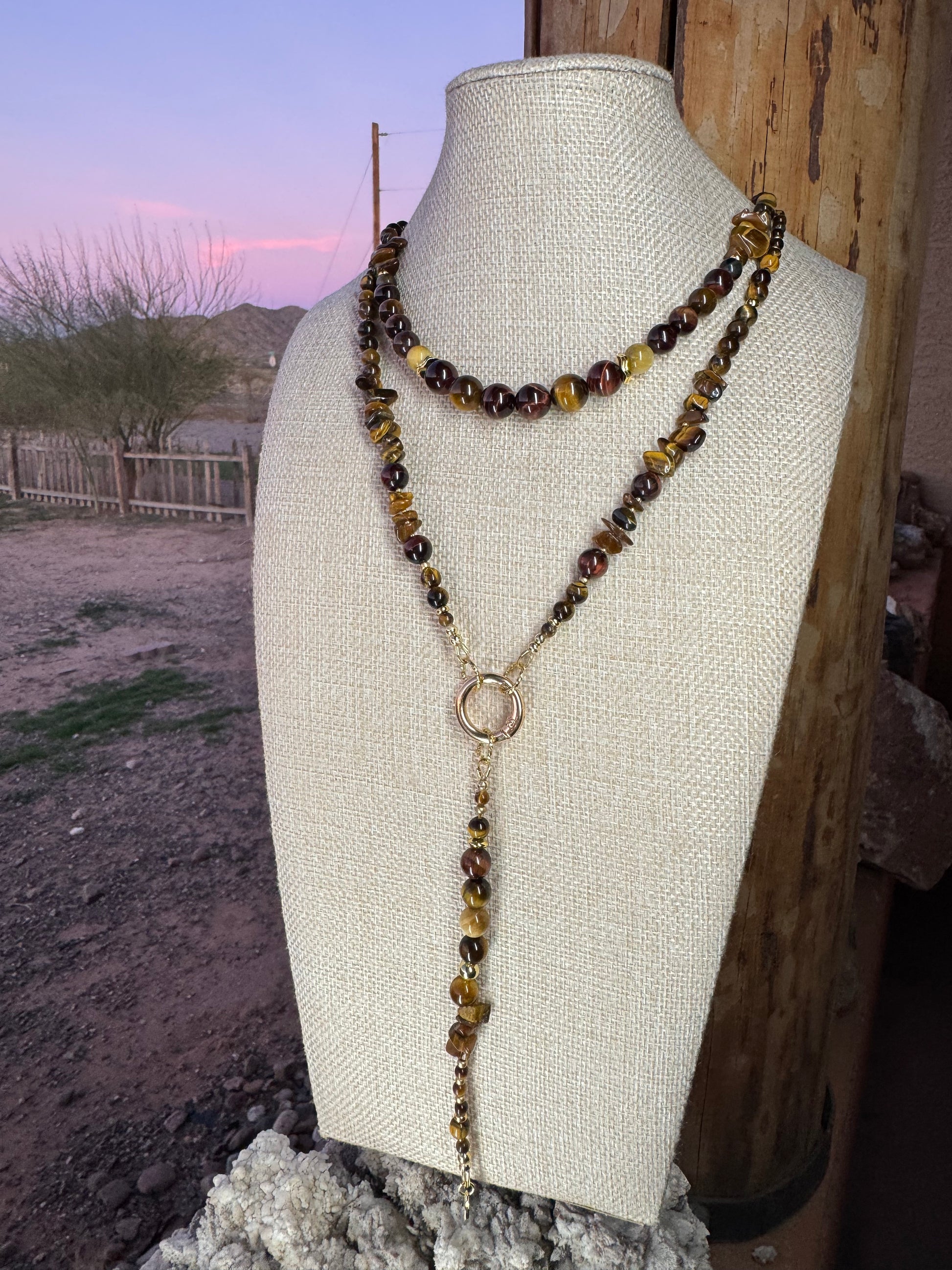 Tiger’s Eye Moe Gems Signature Wrap Necklace