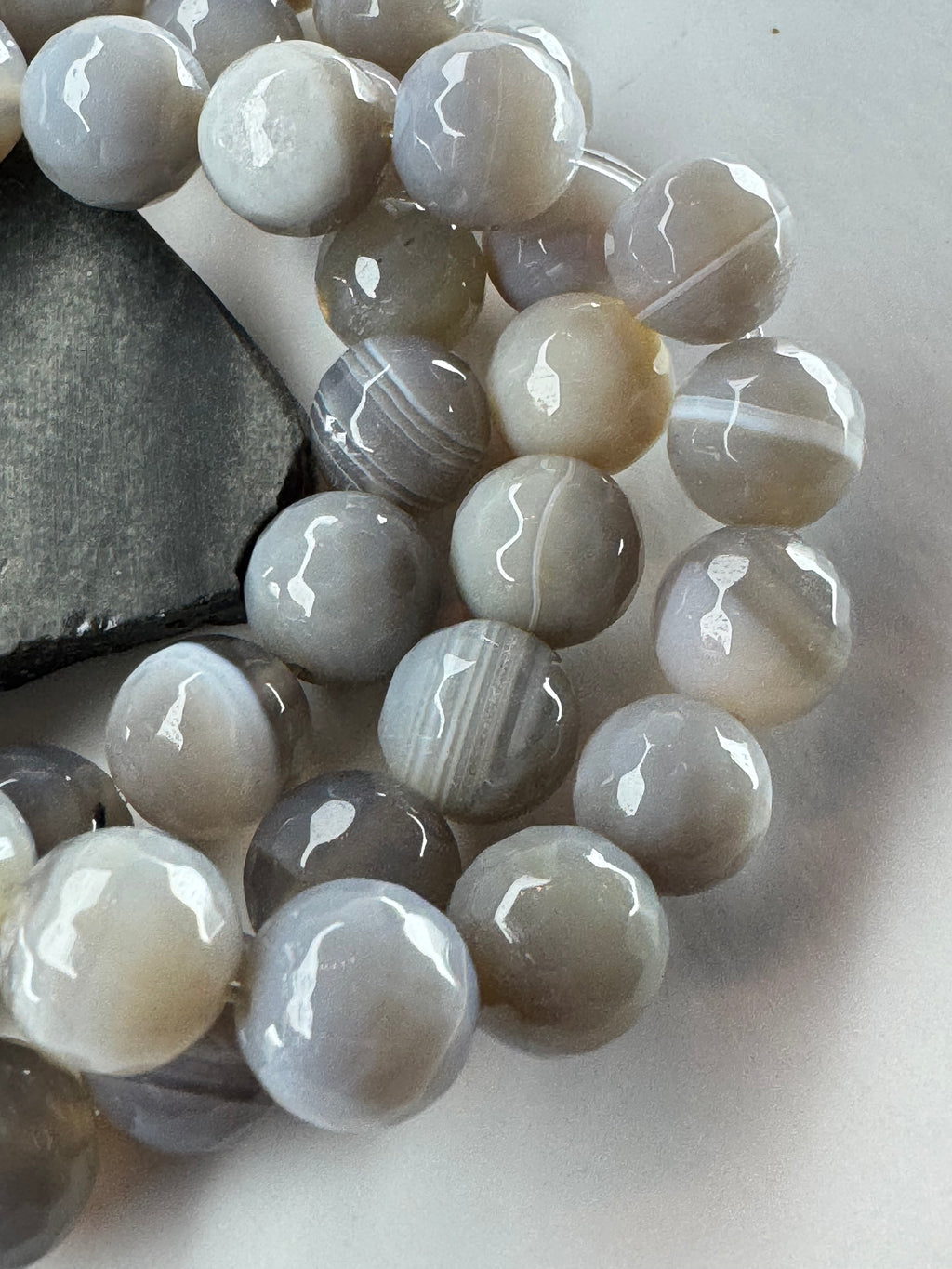 Gray Faceted Botswana Agate