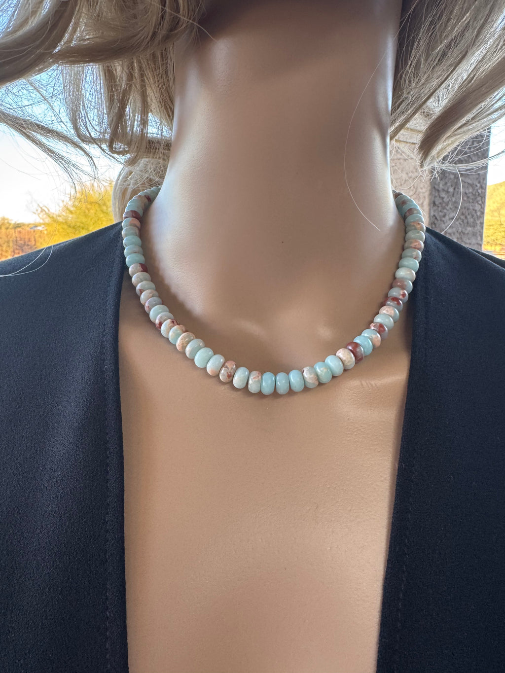 Sea Sediment Jasper Rondelle Necklace