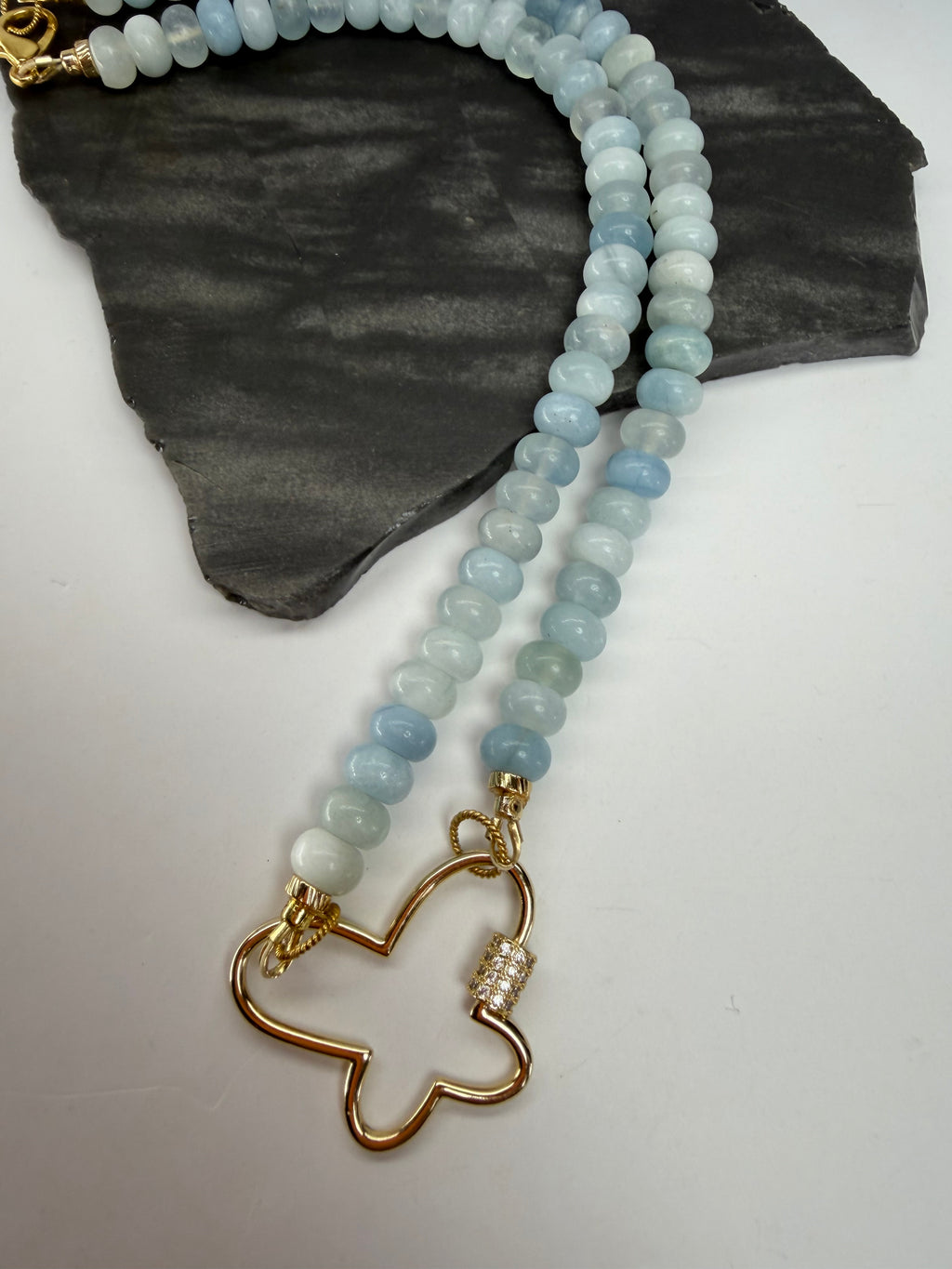 Aquamarine Rondel Necklace