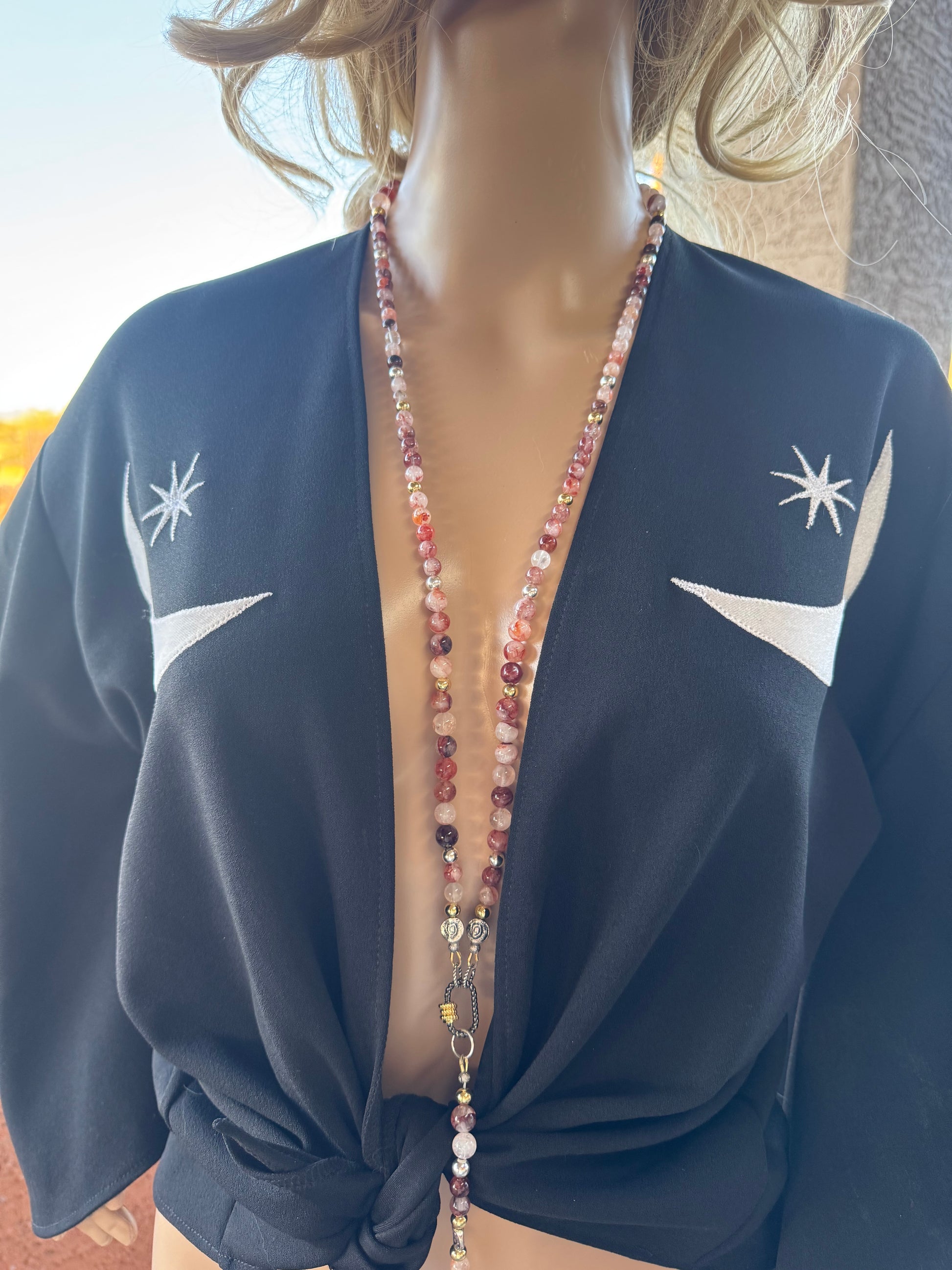 Natural Hematoid Quartz (Fire Quartz) Signature Wrap Necklace