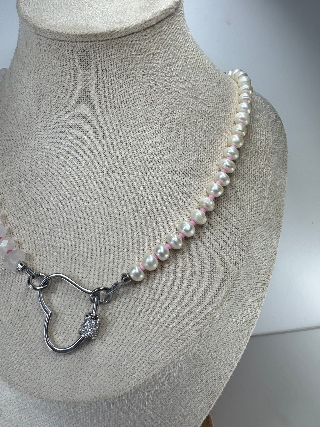 Rose Quartz and Freshwater Pearl Necklace