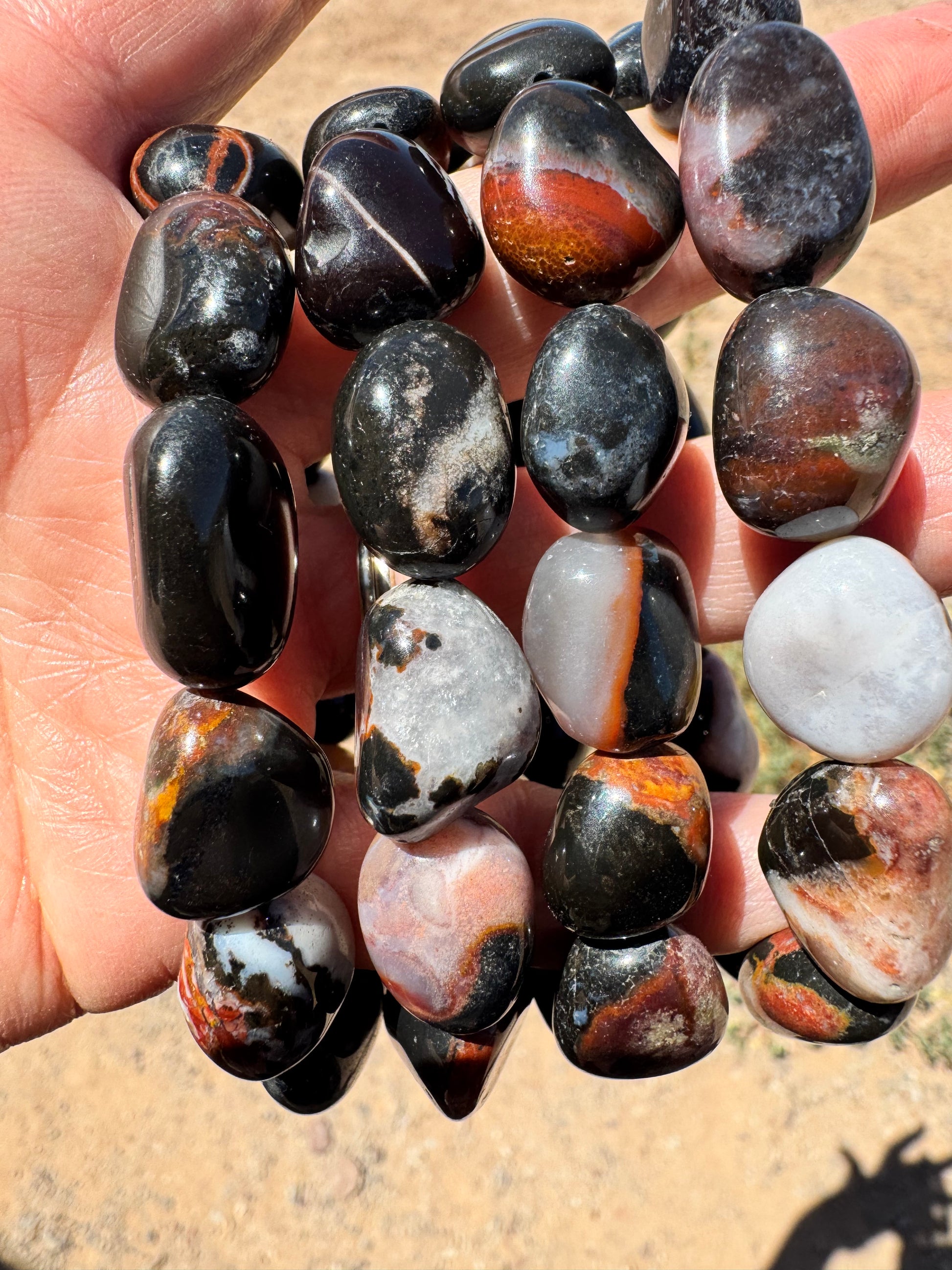 Black Agate Nuggets - GORGEOUS