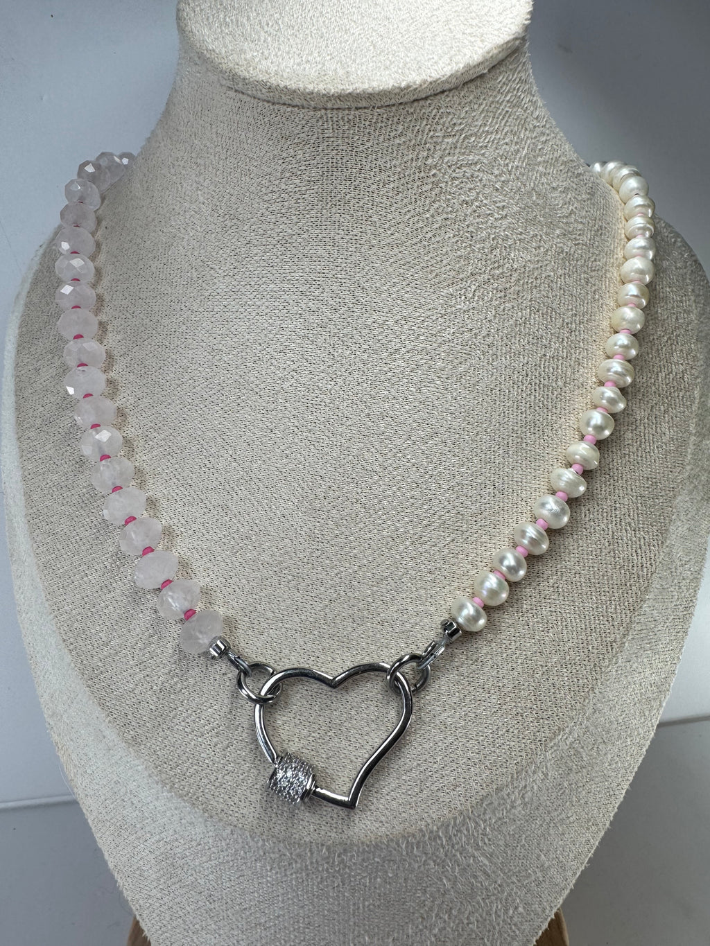 Rose Quartz and Freshwater Pearl Necklace