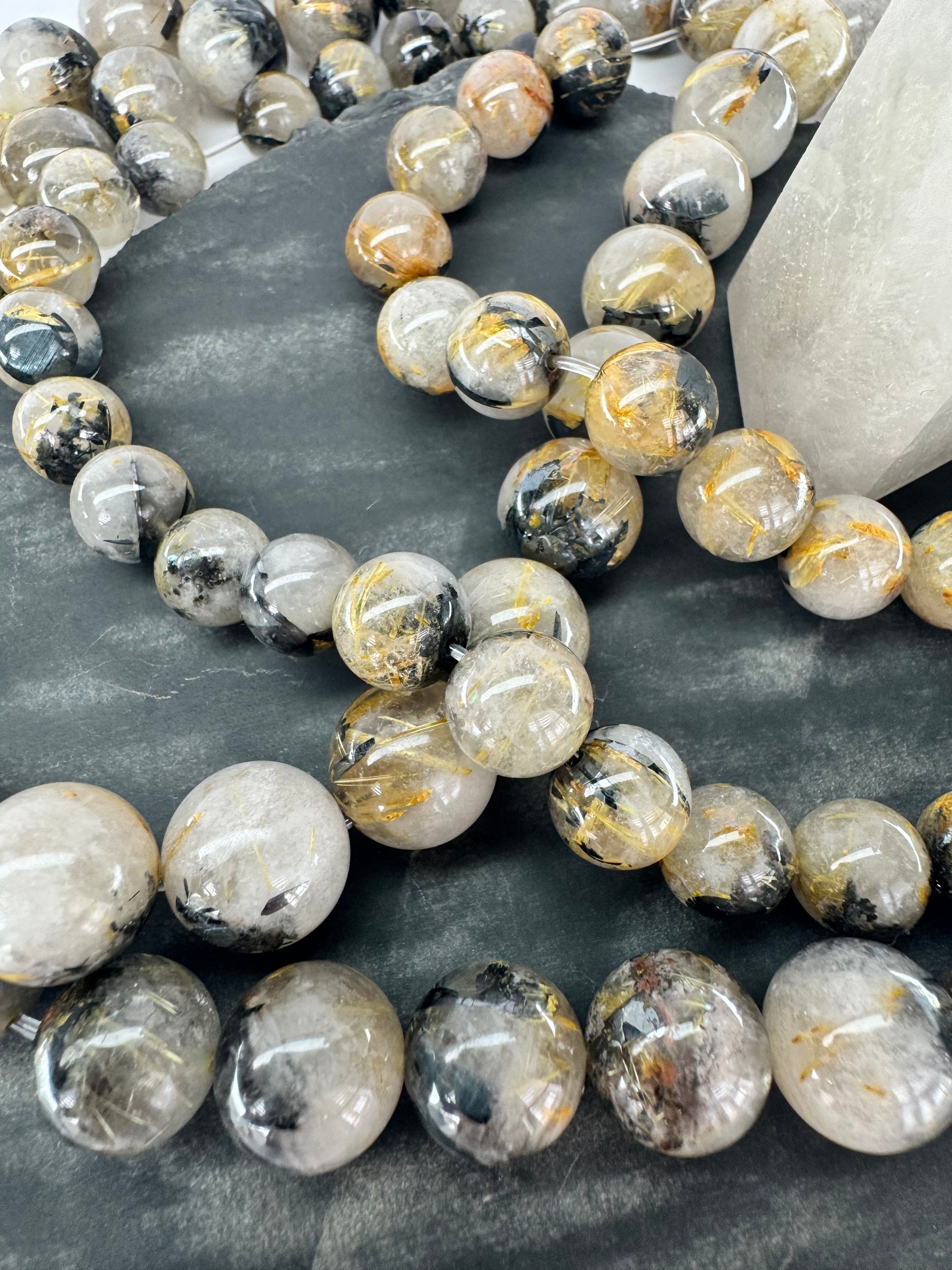Golden Rutilated Black Tourmaline Quartz