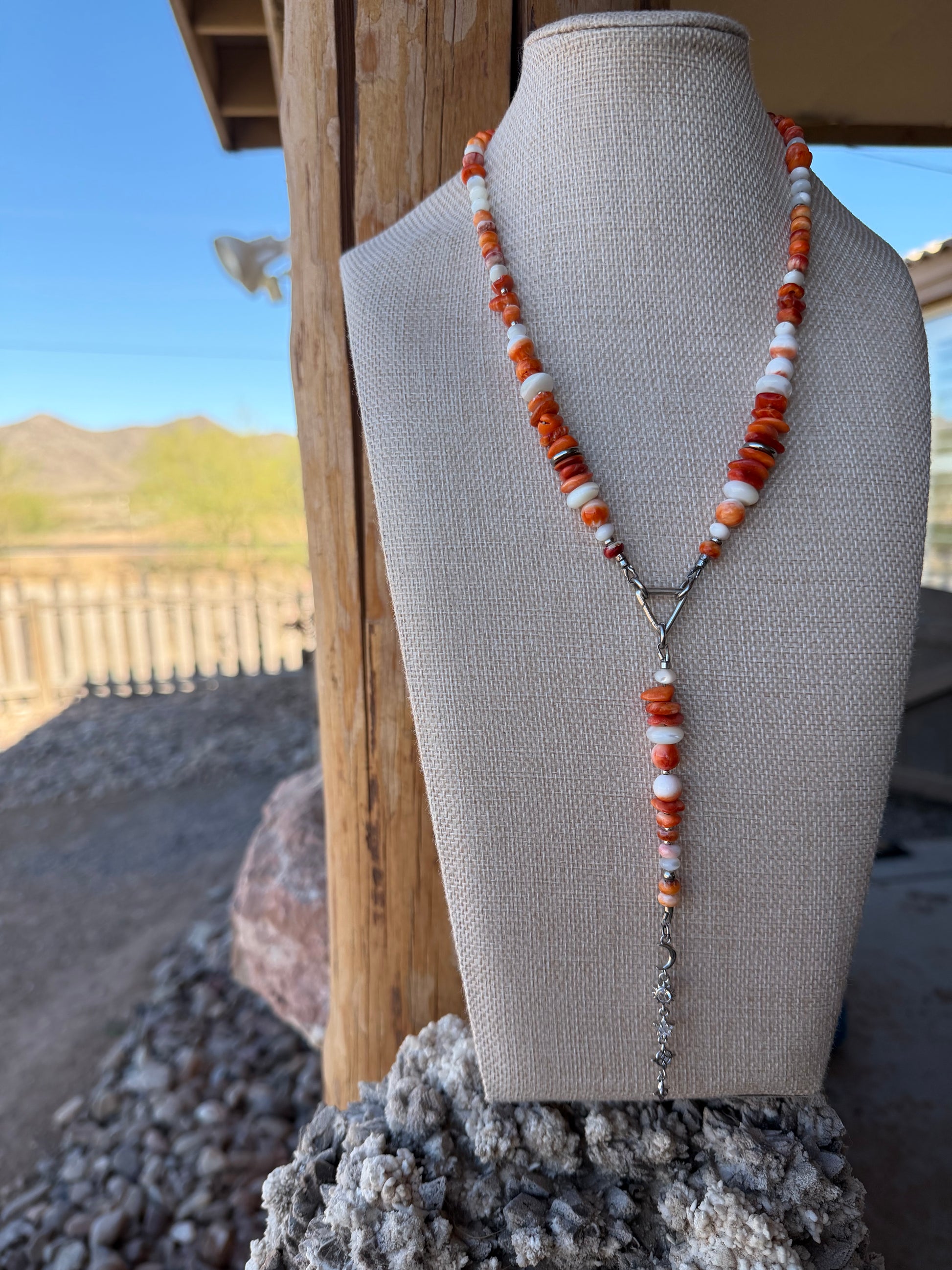 Baja Spiny Oyster & Mother of Pearl Necklace