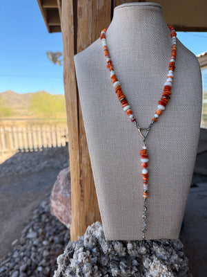 Baja Spiny Oyster & Mother of Pearl Necklace