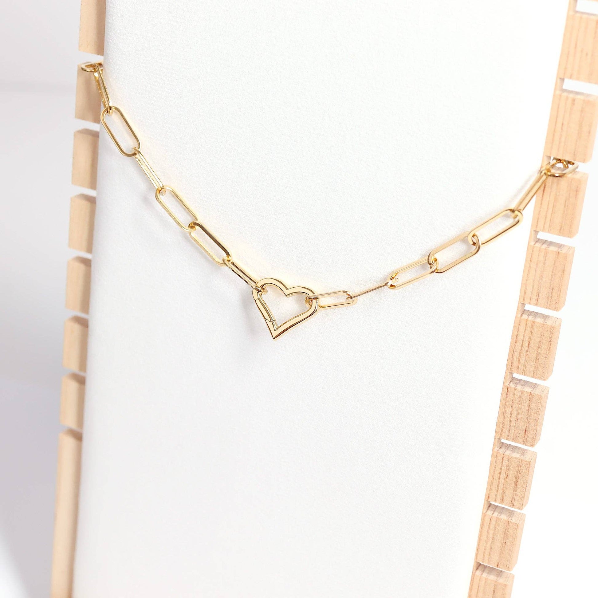 Stainless Steel Small Heart Carabiner Charm Clasp