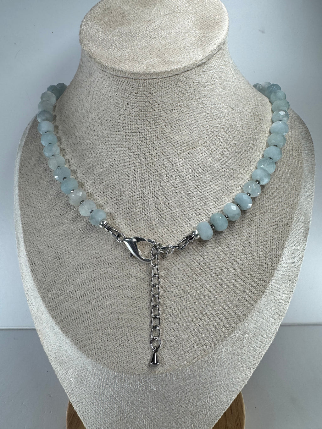 Faceted Aquamarine w/ Seed Beads Necklace