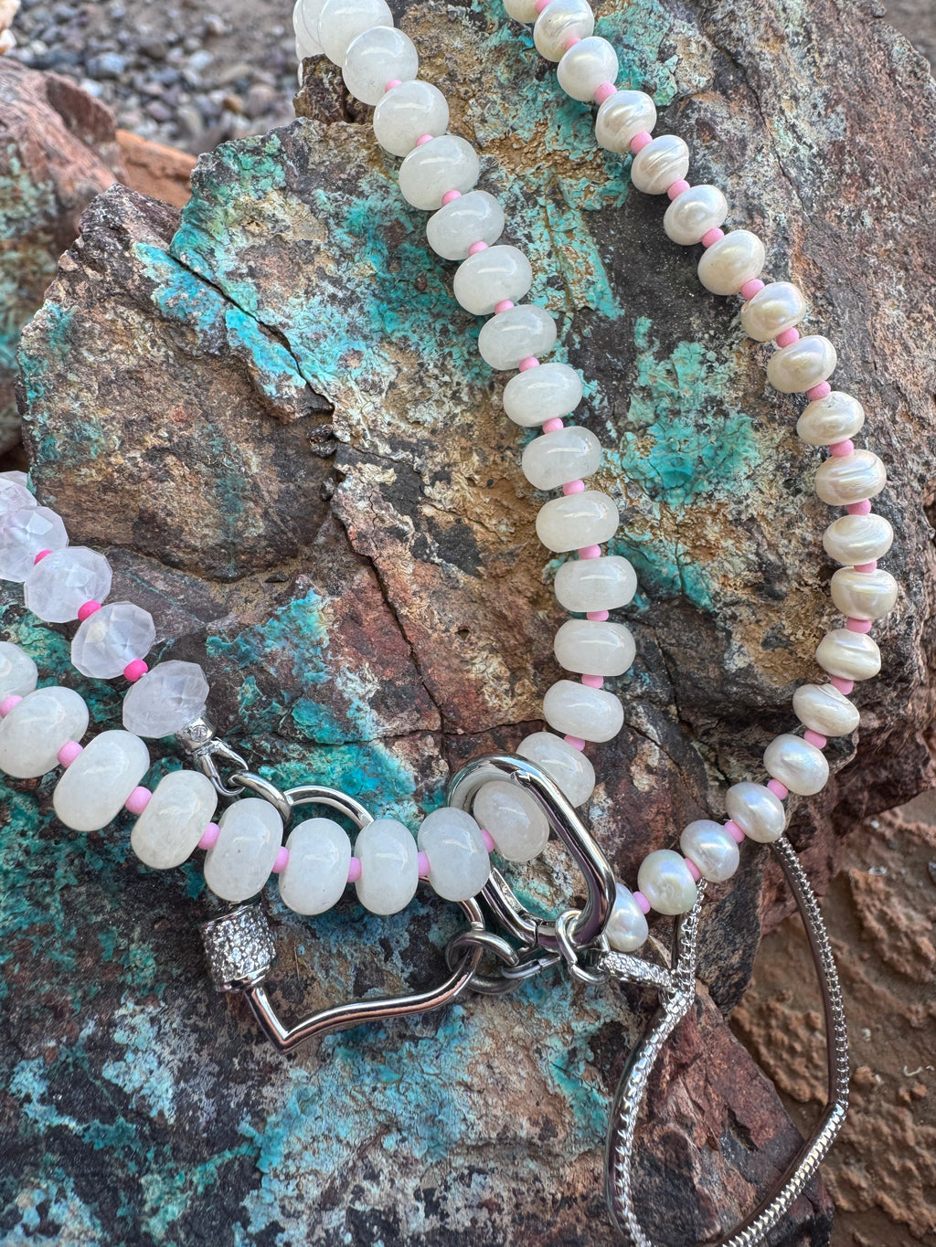 White Jade Rondel Necklace