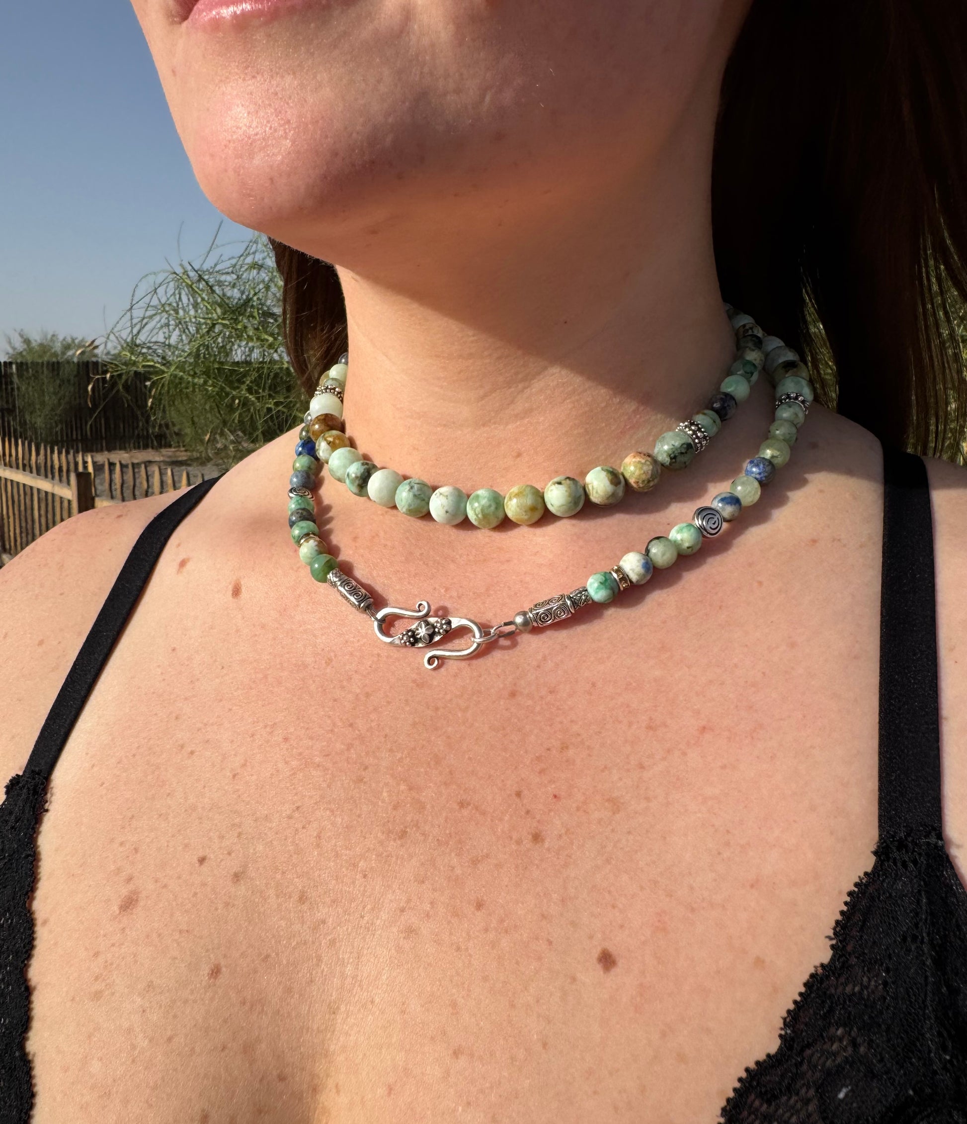 Mongolian Turquoise Necklace & FREE Matching Bracelet