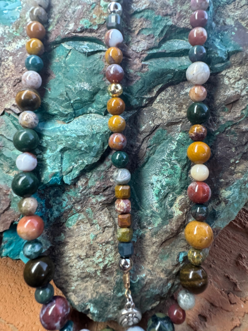 Moe Gems Signature Wrap Necklace – Ocean Jasper