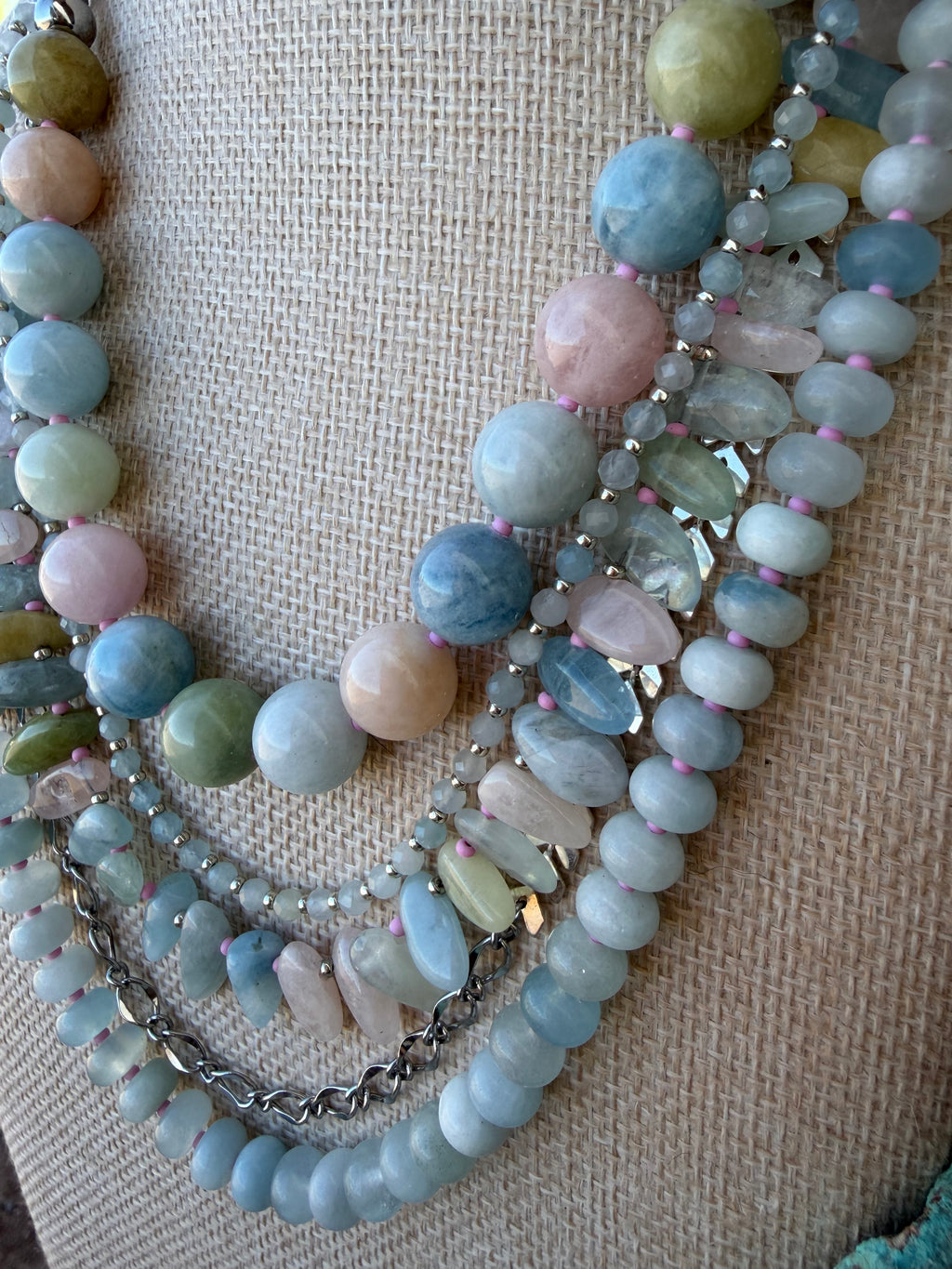 Aquamarine & Morganite Evolve Necklace