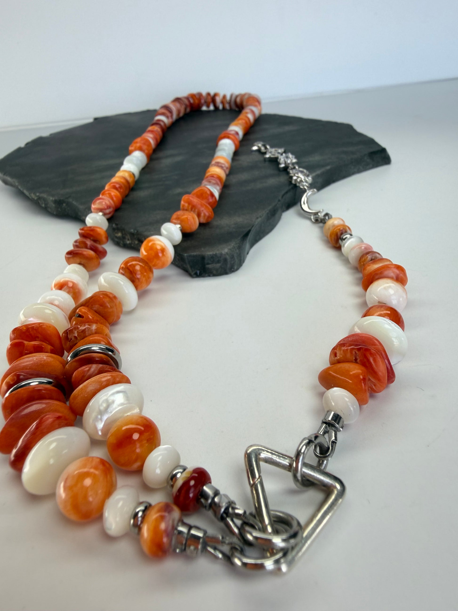 Baja Spiny Oyster & Mother of Pearl Necklace
