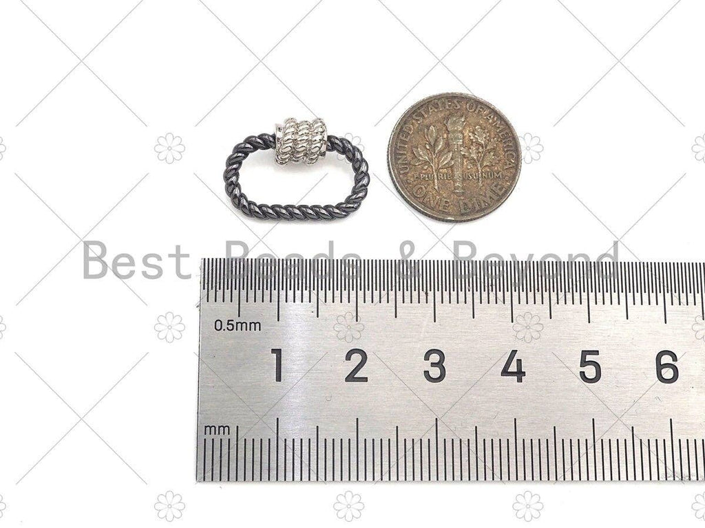 Twist Oval Shape Screw Clasp Connector for Necklaces - Small