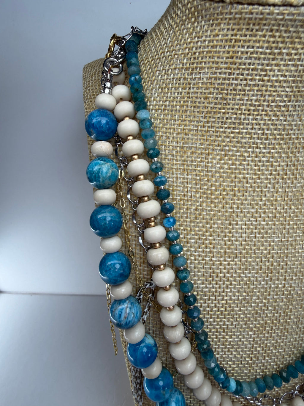 Blue Apatite & Bamboo Coral Evolve Necklace
