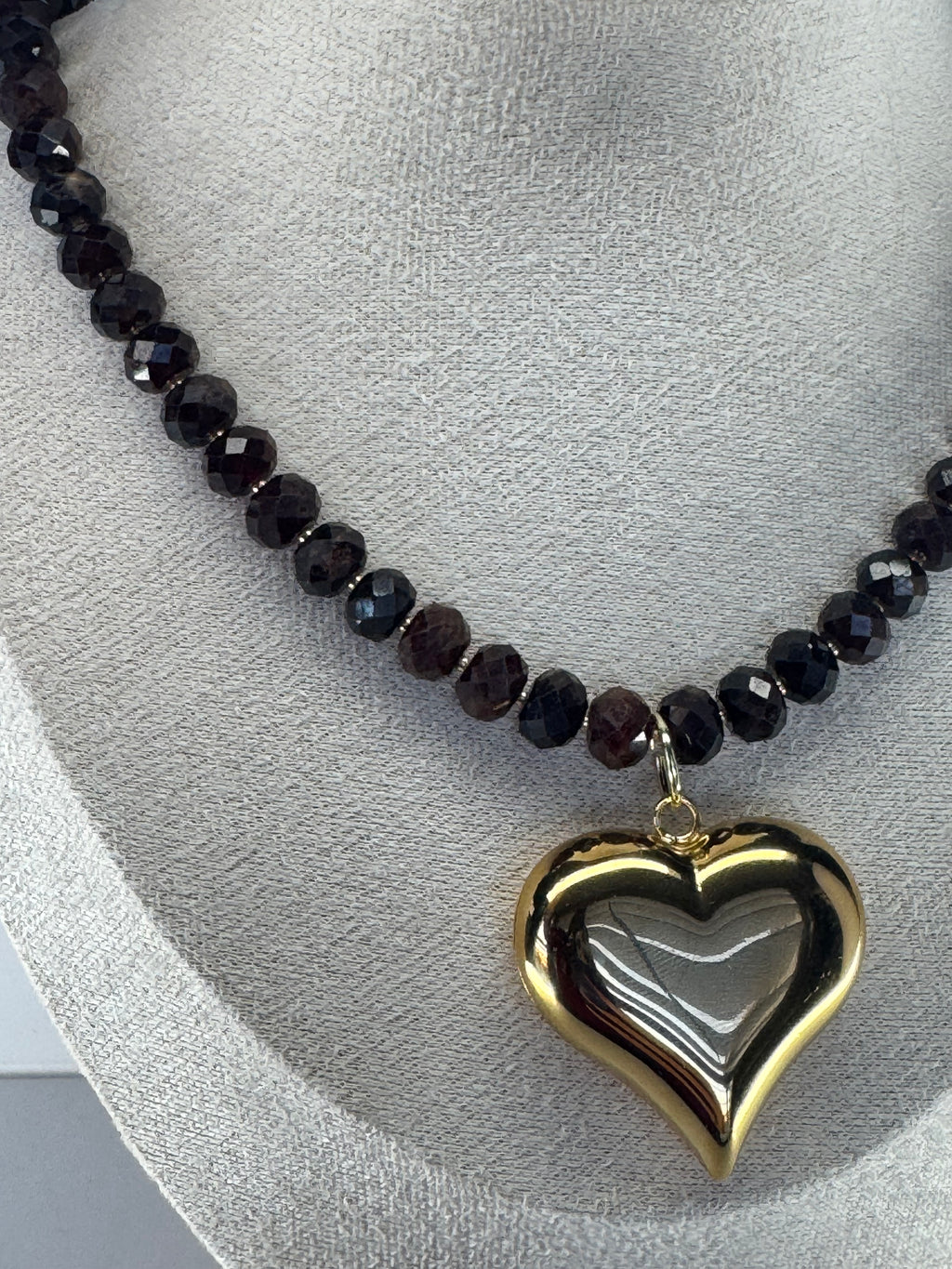 Faceted Garnet Necklace with Vermeil Gold Clasp