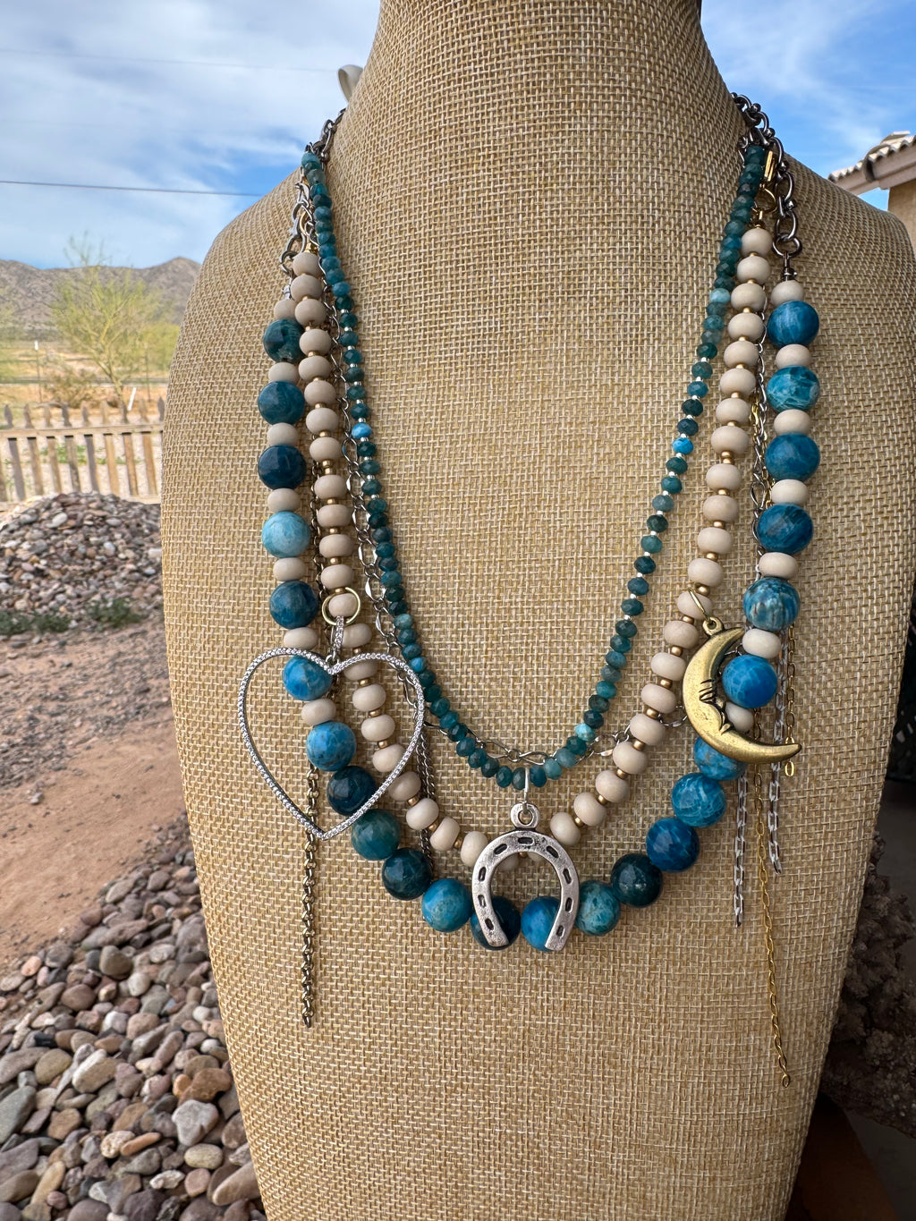 Blue Apatite & Bamboo Coral Evolve Necklace