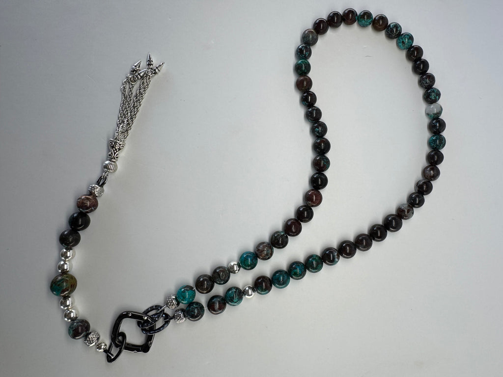 Natural Chrysocolla, Cuprite & Malachite Necklace