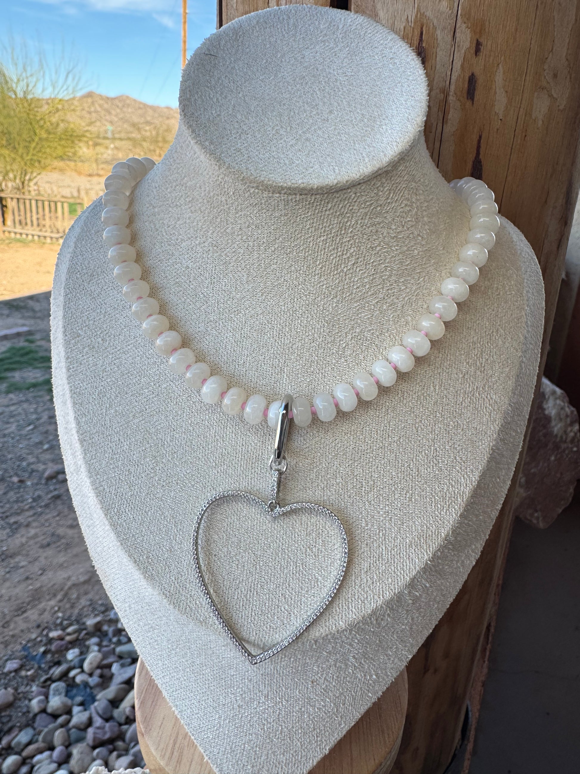 White Jade Rondel Necklace