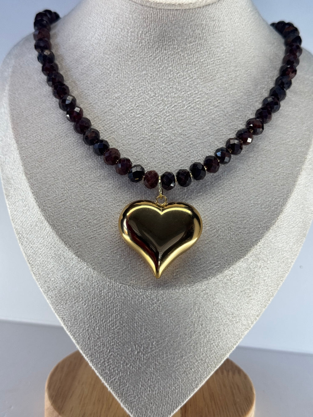Faceted Garnet Necklace with Vermeil Gold Clasp