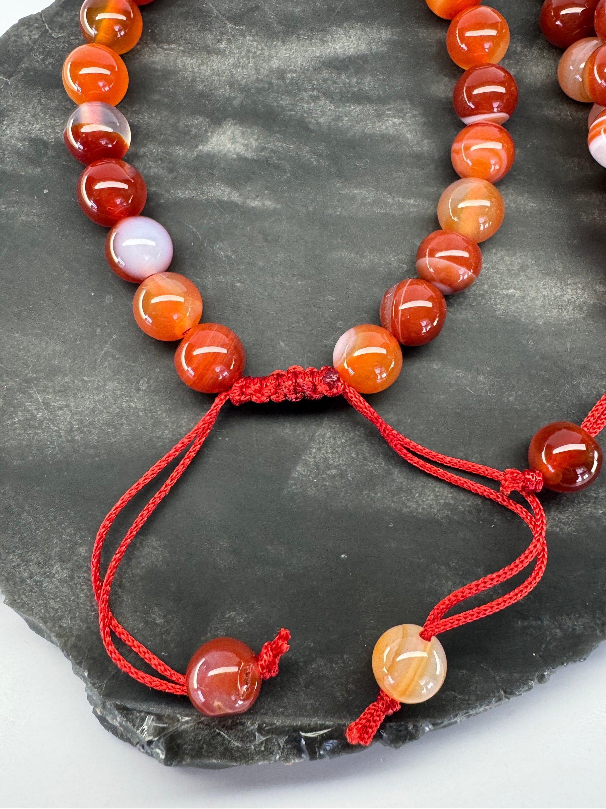 Carnelian Adjustable Bracelet – 8mm Beads