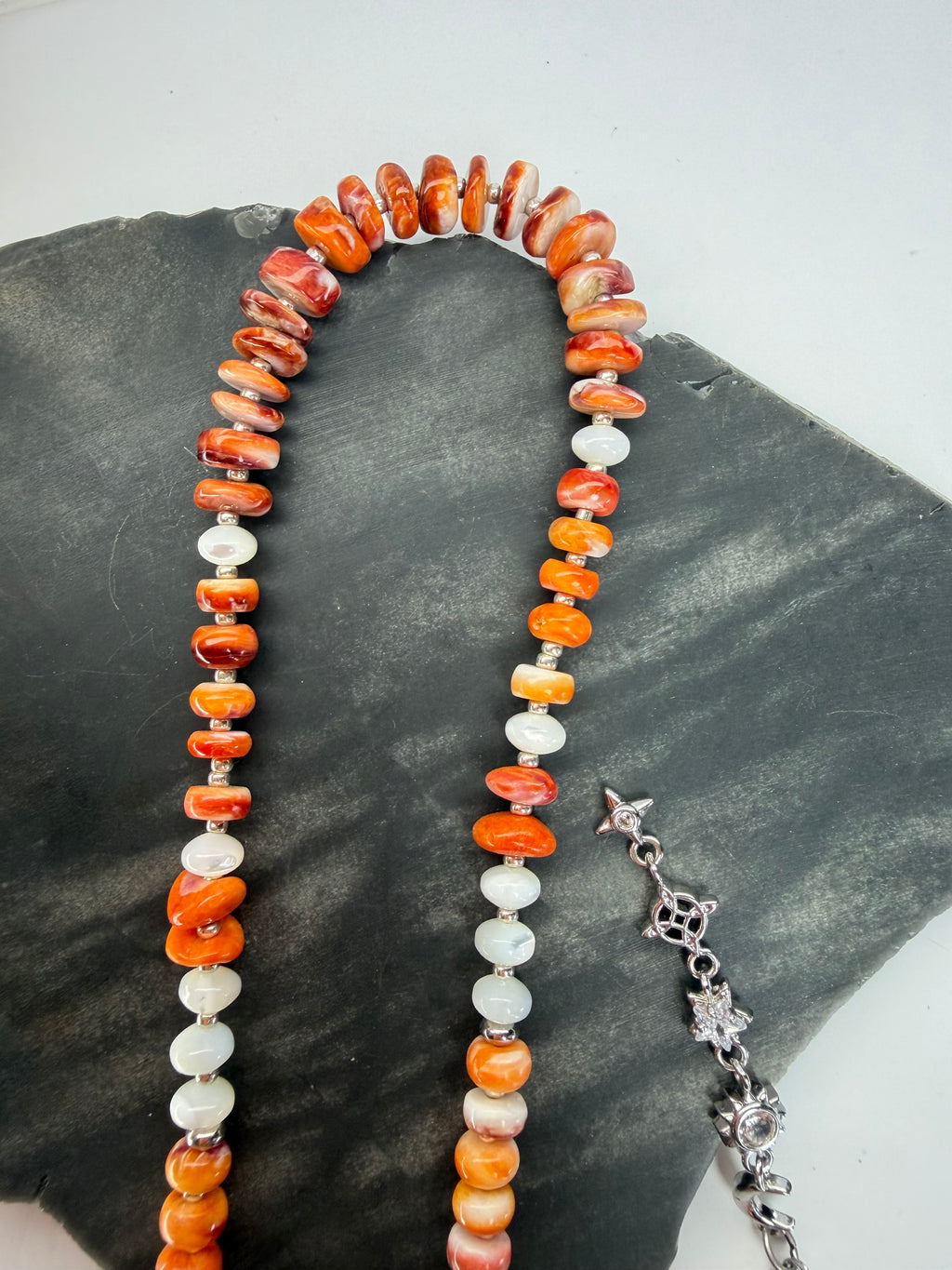 Baja Spiny Oyster & Mother of Pearl Necklace
