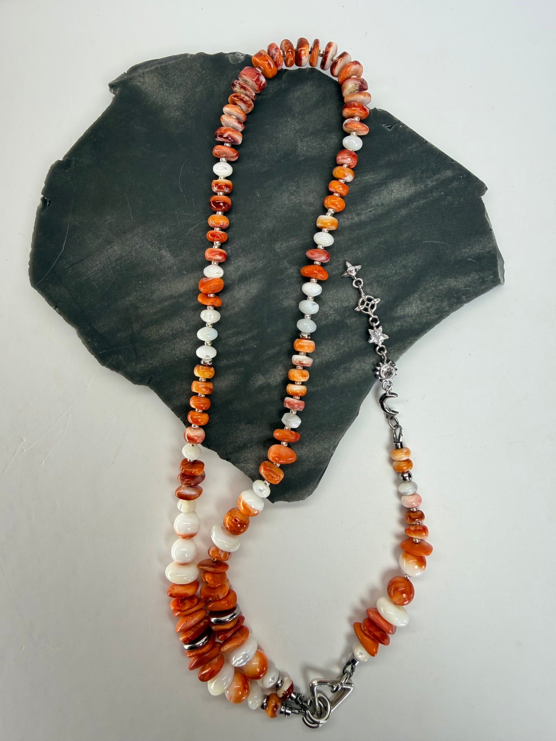 Baja Spiny Oyster & Mother of Pearl Necklace