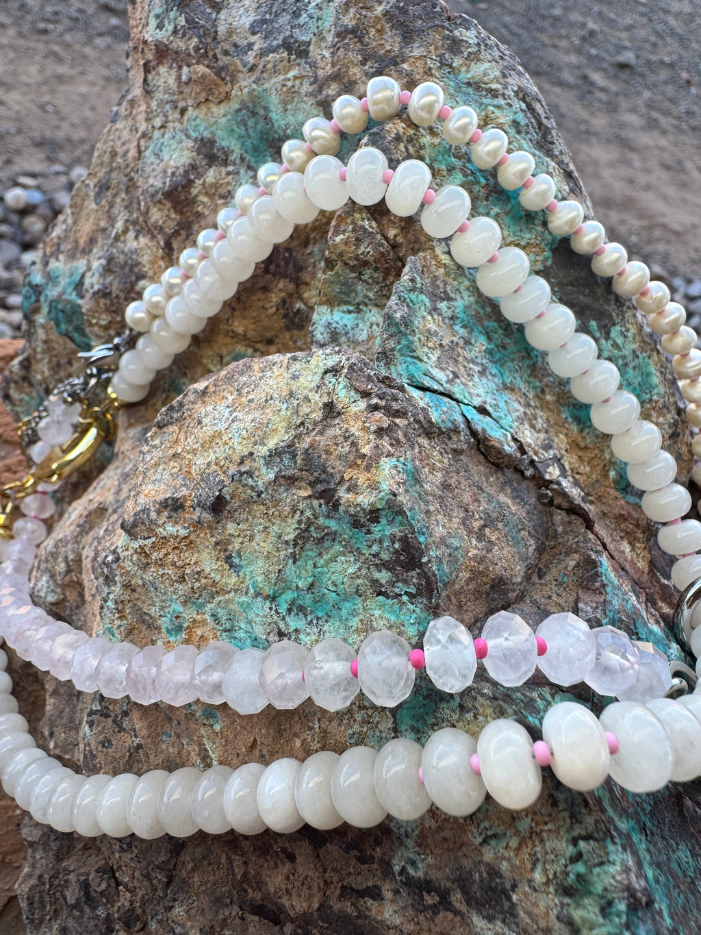 White Jade Rondel Necklace