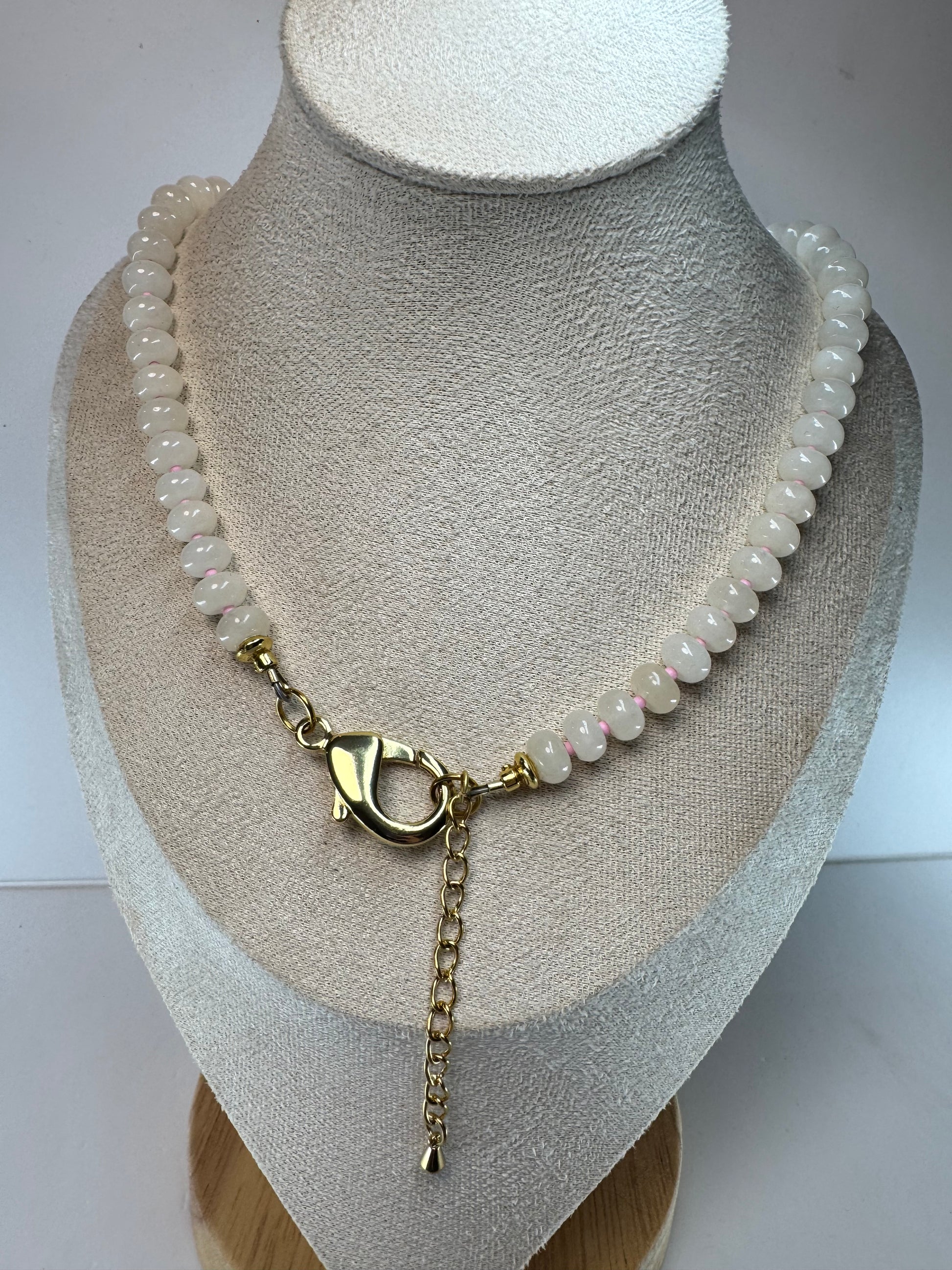 White Jade Rondel Necklace