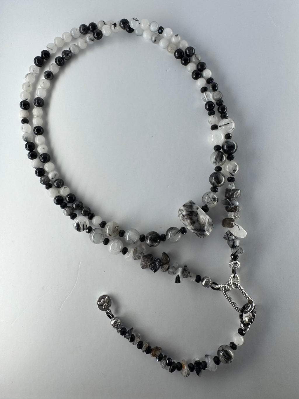 Tourmalinated Quartz, Black Tourmaline & Dendritic Agate