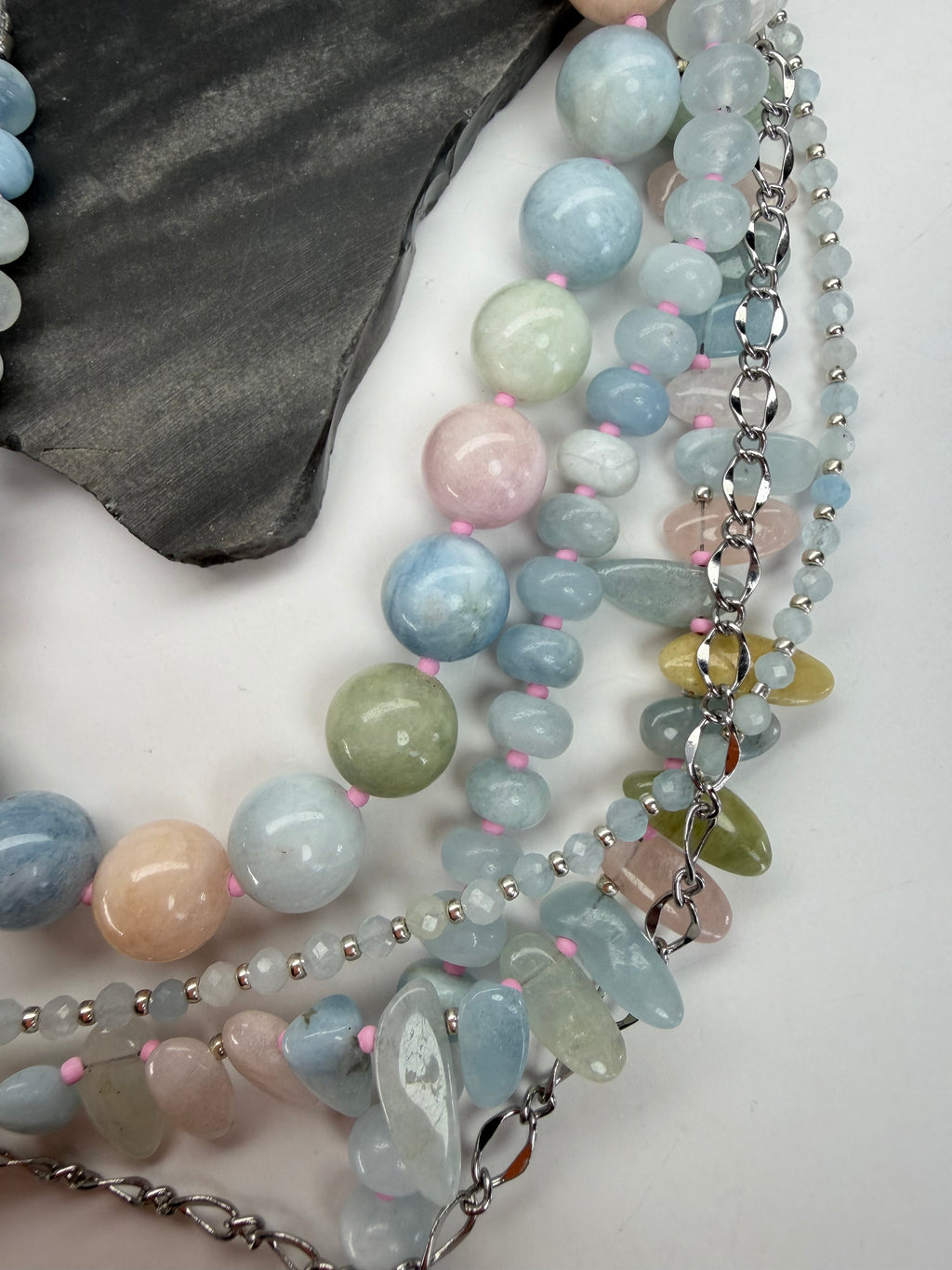 Aquamarine & Morganite Evolve Necklace