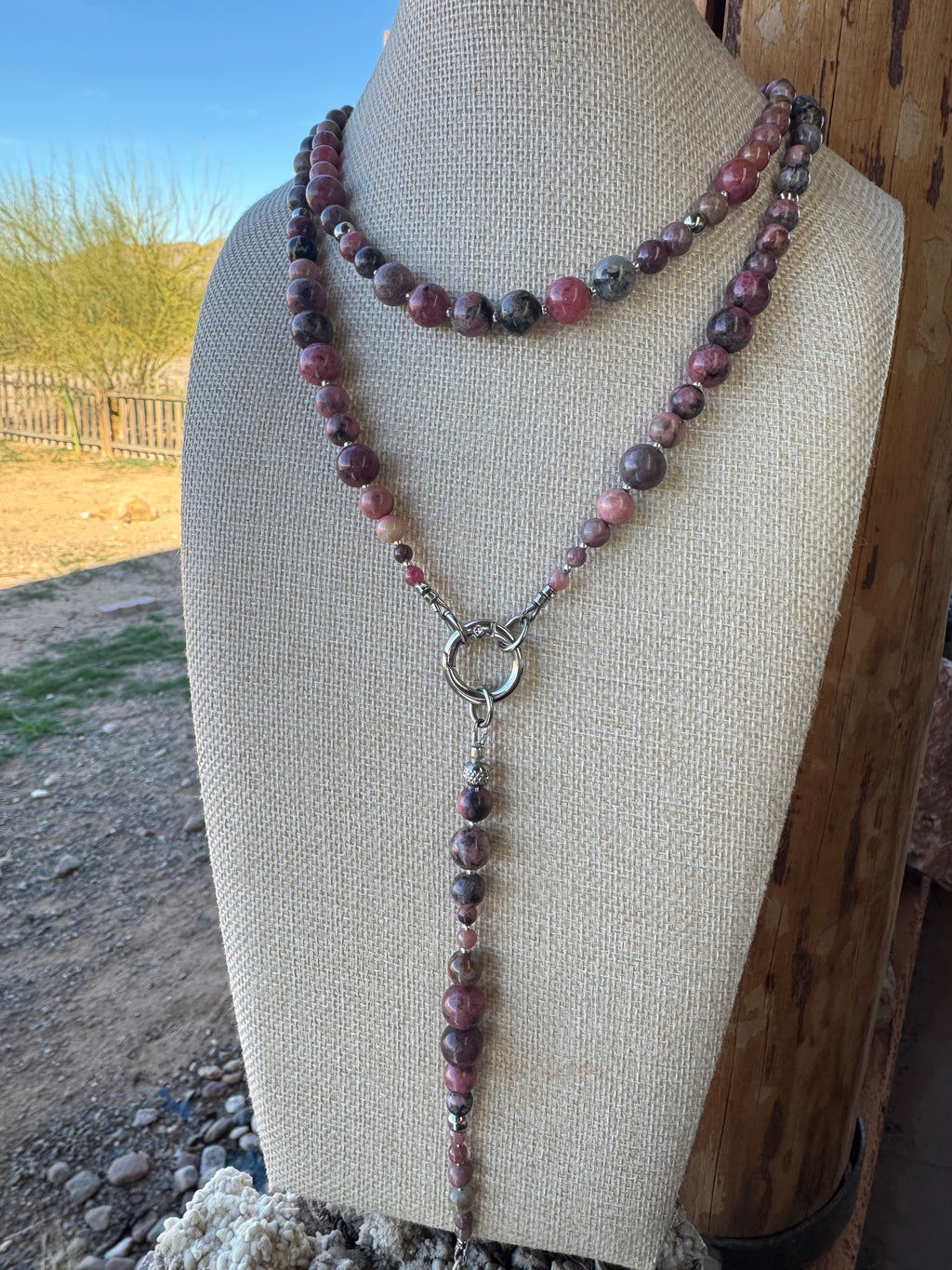 Rhodonite with Matrix Wrap Necklace