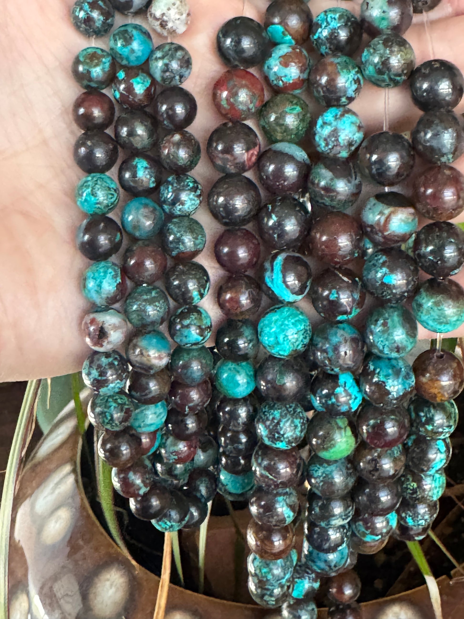 Natural Chrysocolla, Cuprite & Malachite