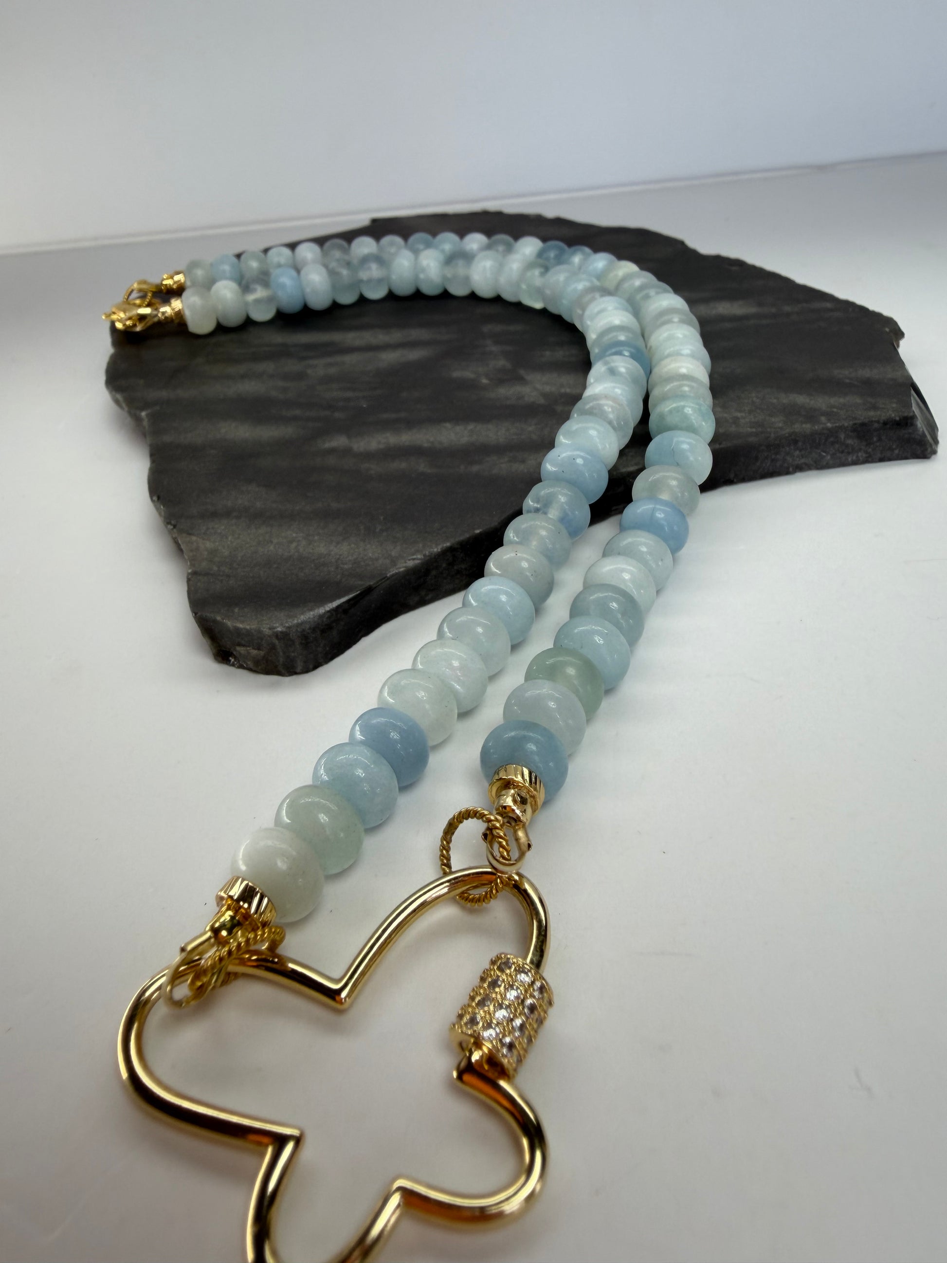 Aquamarine Rondel Necklace