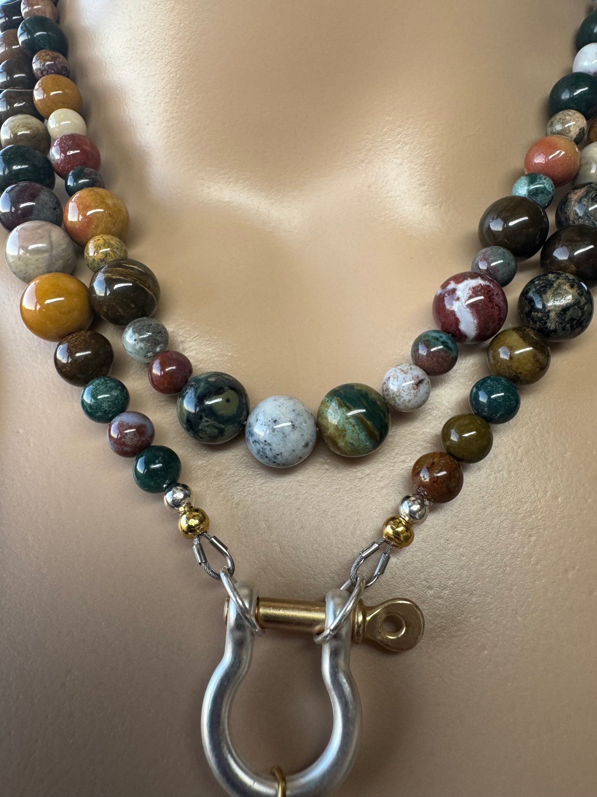 Moe Gems Signature Wrap Necklace – Ocean Jasper