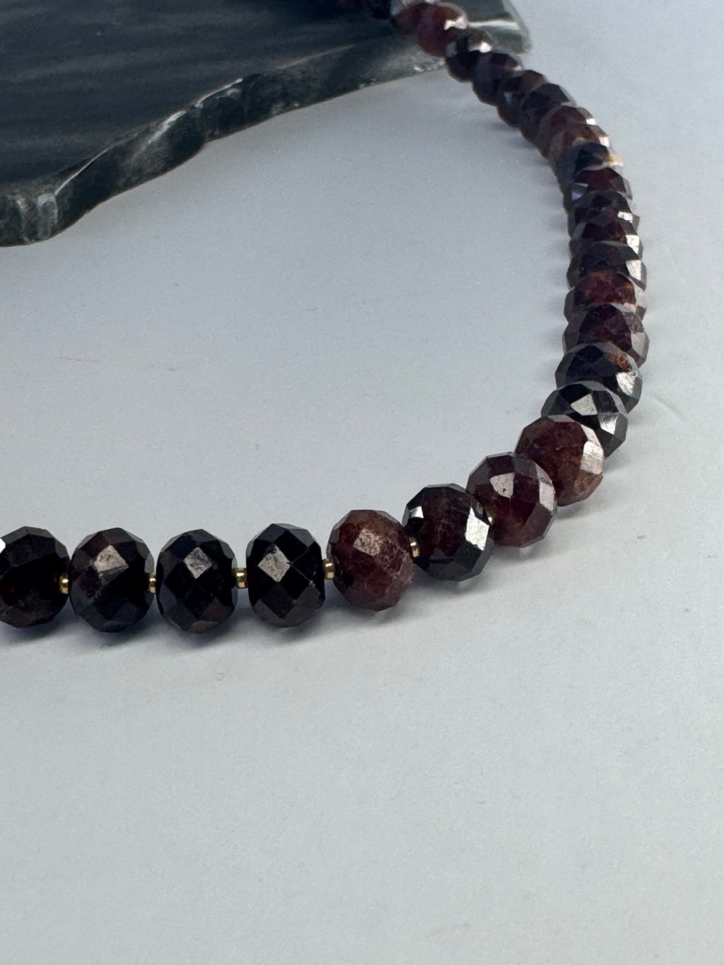 Faceted Garnet Necklace with Vermeil Gold Clasp