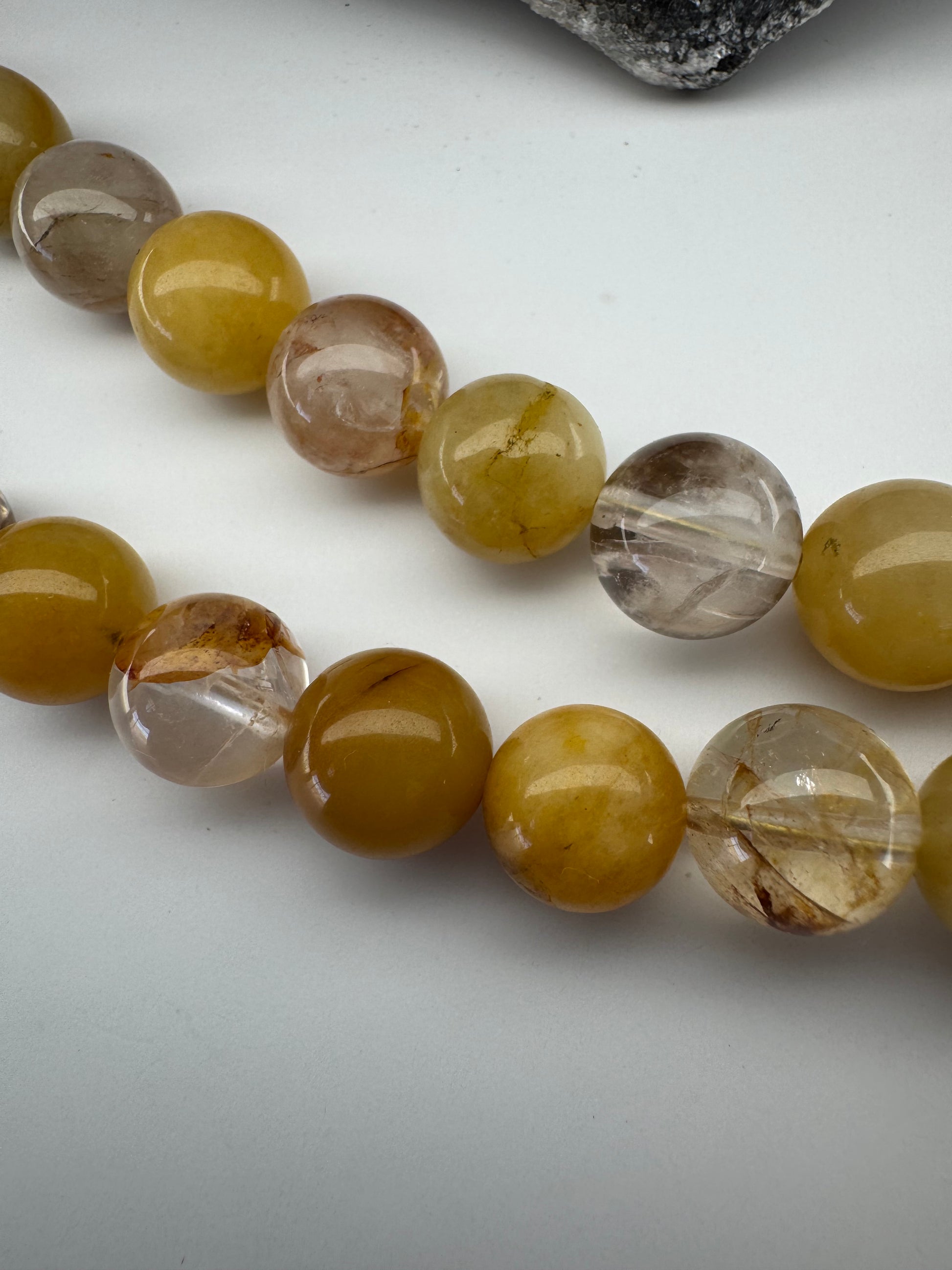 Golden Healer Quartz Necklace with Removable Crescent Moon & Good Luck Charm