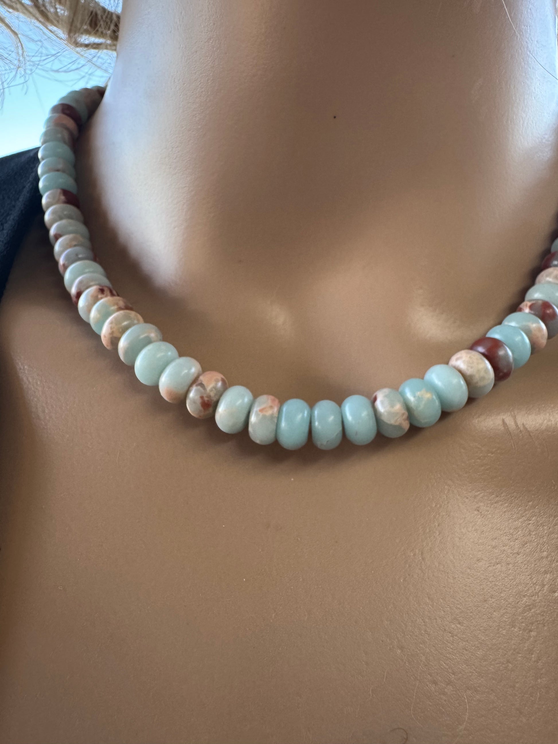 Sea Sediment Jasper Rondelle Necklace