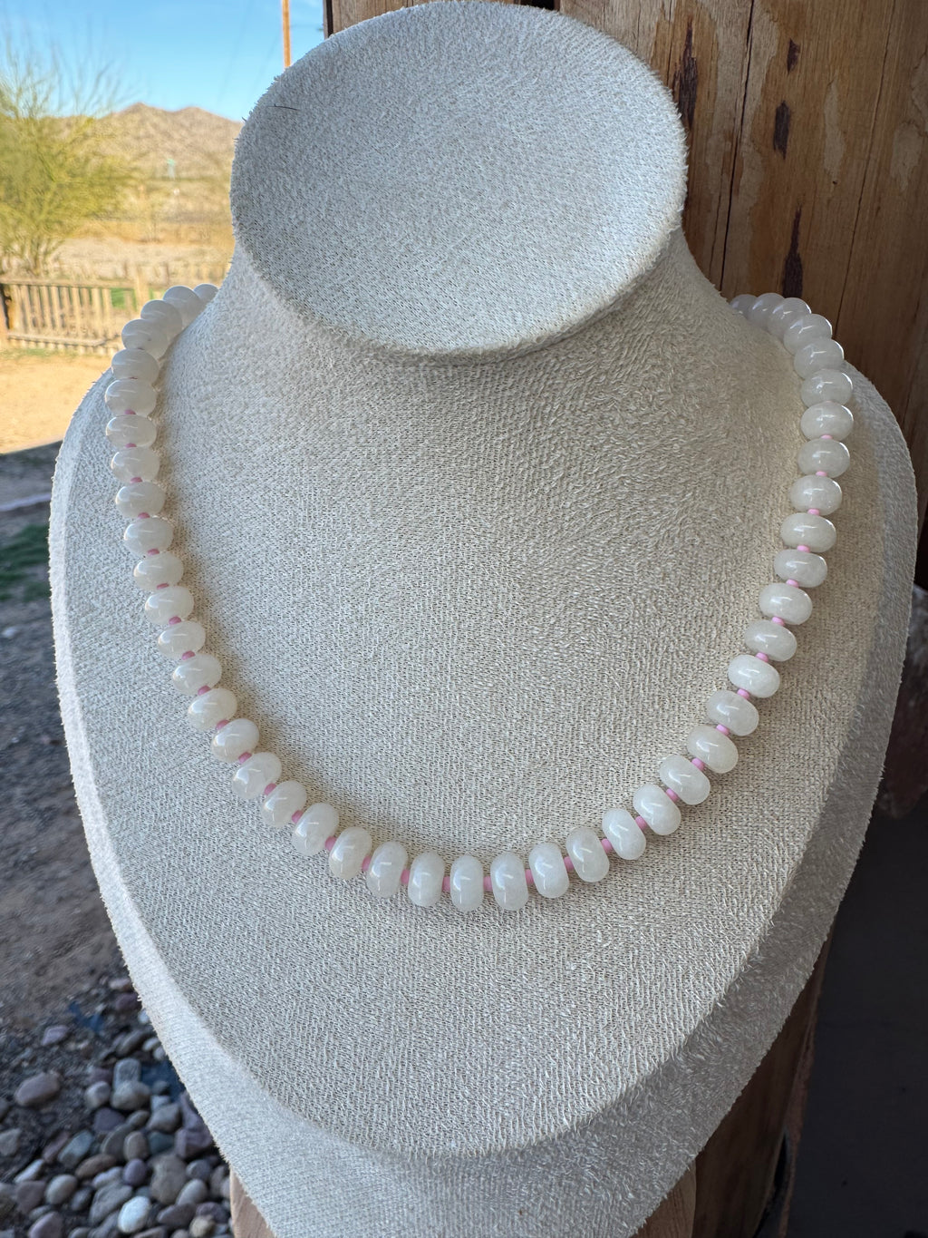 White Jade Rondel Necklace