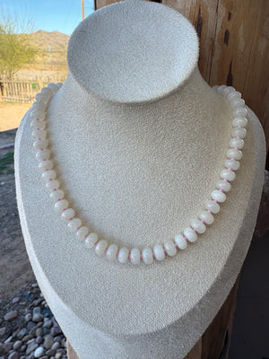 White Jade Rondel Necklace