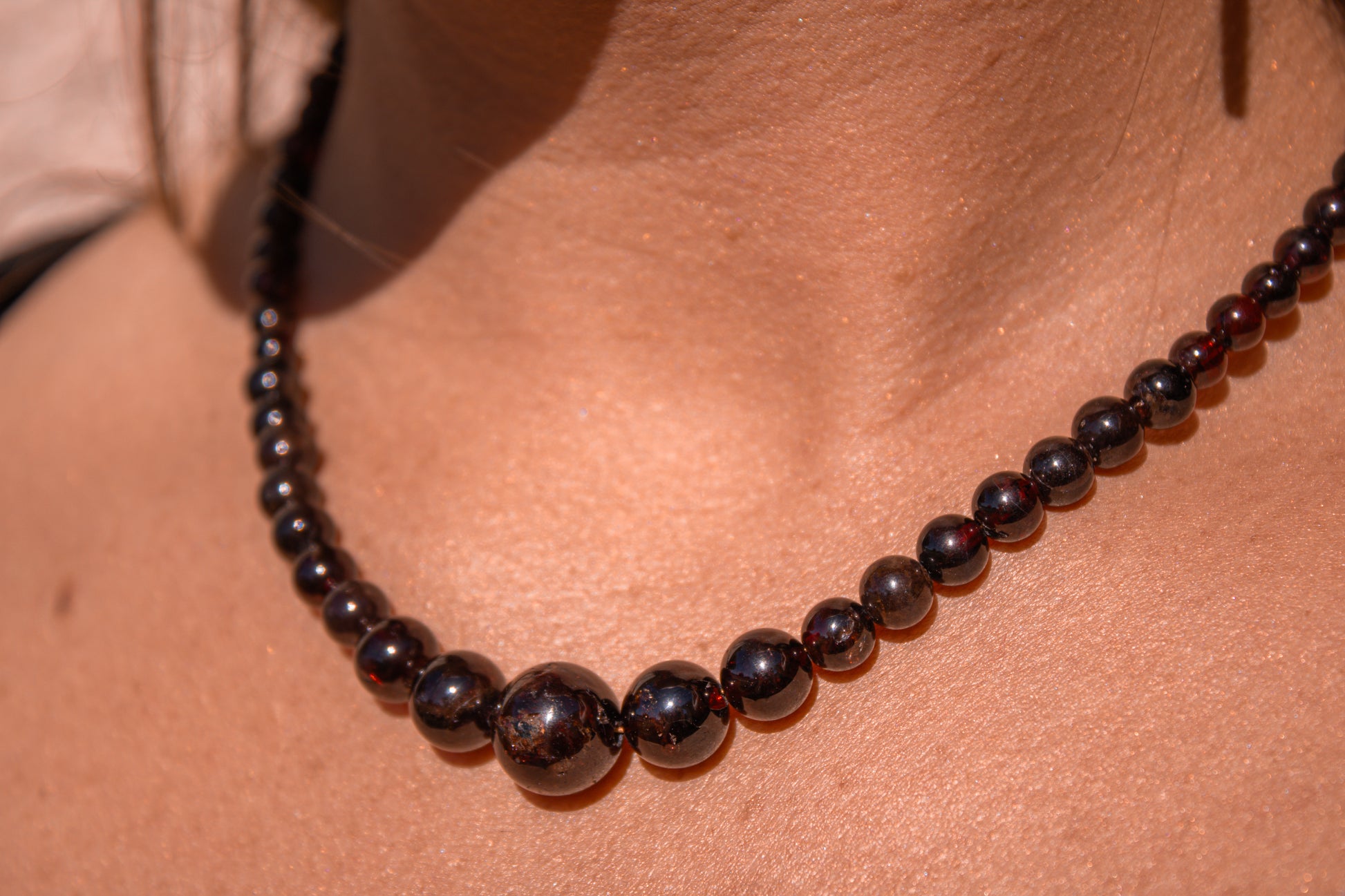 Natural Red Garnet Necklace / Choker