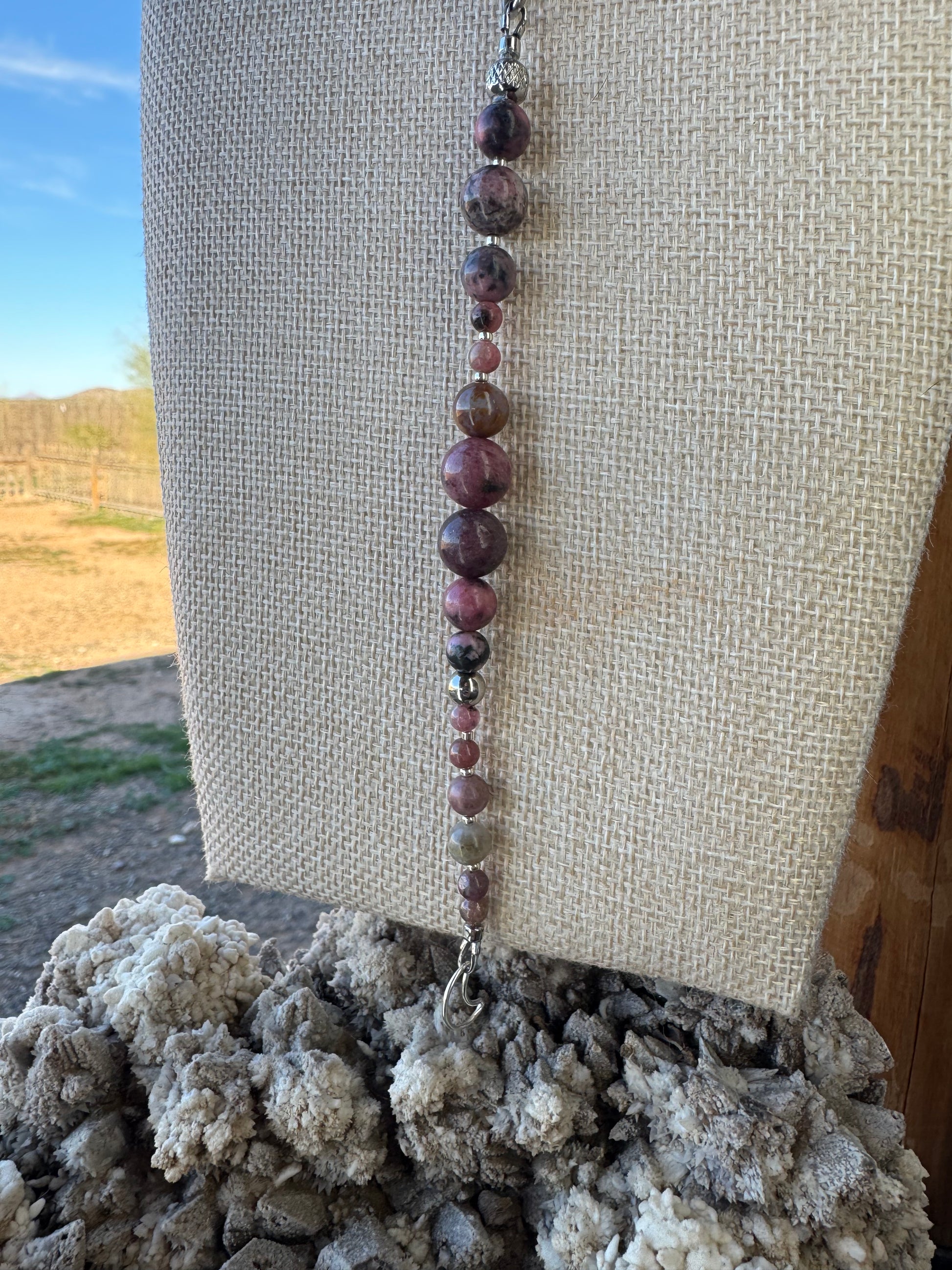 Rhodonite with Matrix Wrap Necklace