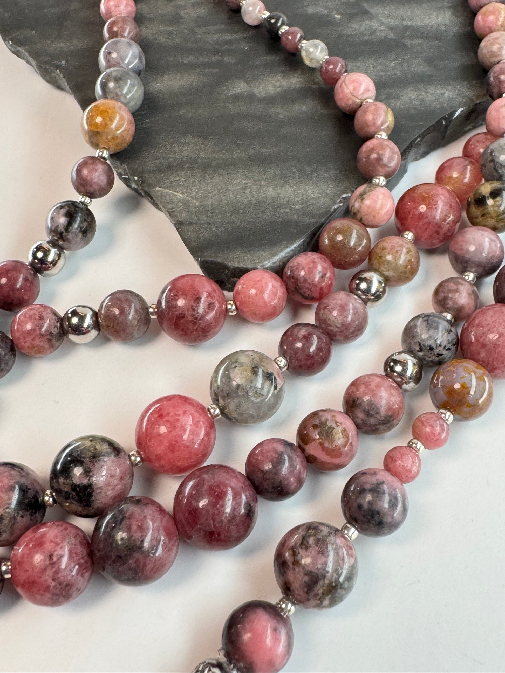 Rhodonite with Matrix Wrap Necklace